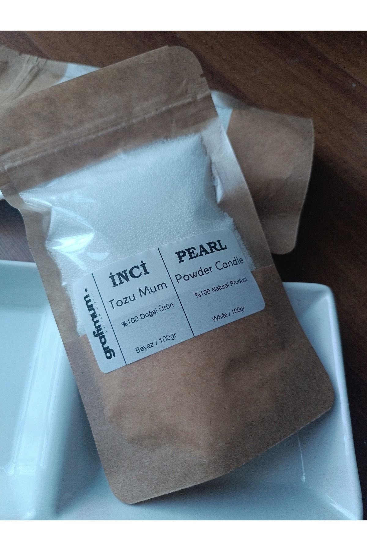 Incı Tozu Beyaz Mum Sonsuzluk Tozu Mum Doğal Mum 20 Adet Fitil Ile Pearl Powder Candle 100gram