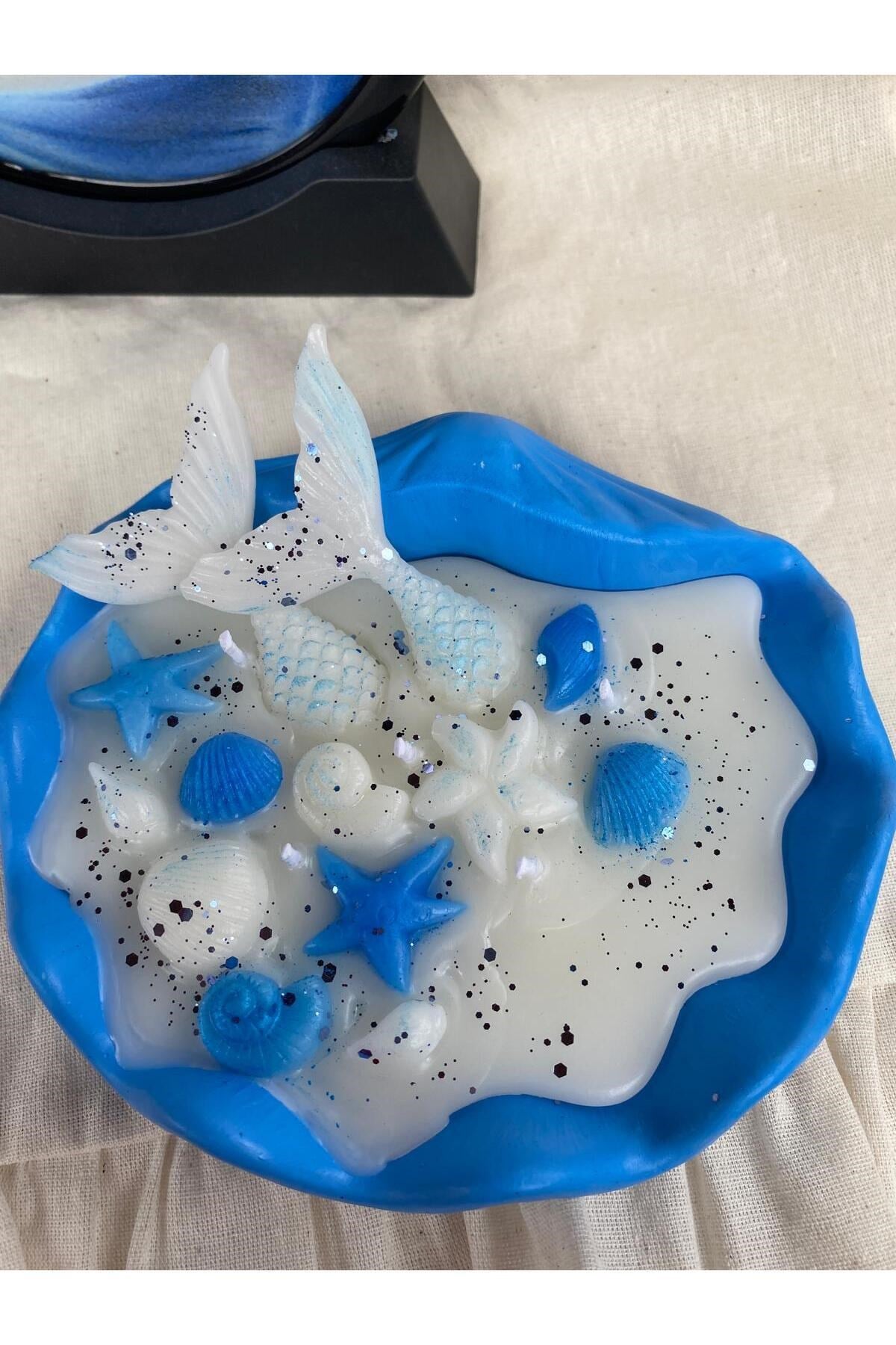 İstiridye Deniz Kabuğu Tasarım Mum Soya Wax Mum