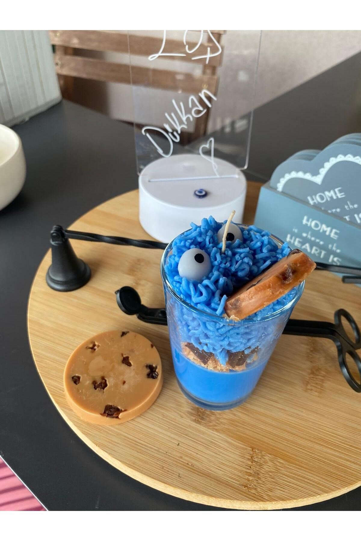 Kurabiye Canavarı - Cookie Moonster Konseptli Kokulu Mum