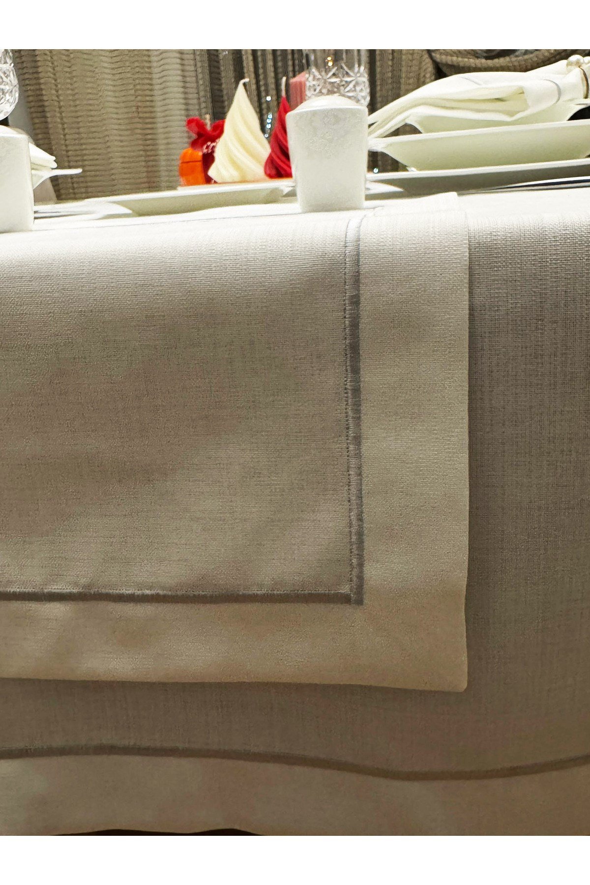 Polyester Keten Çeyiz Piko Sarma Detaylı Runner 40 x 160 - 1 Adet - Renk Seçenekli