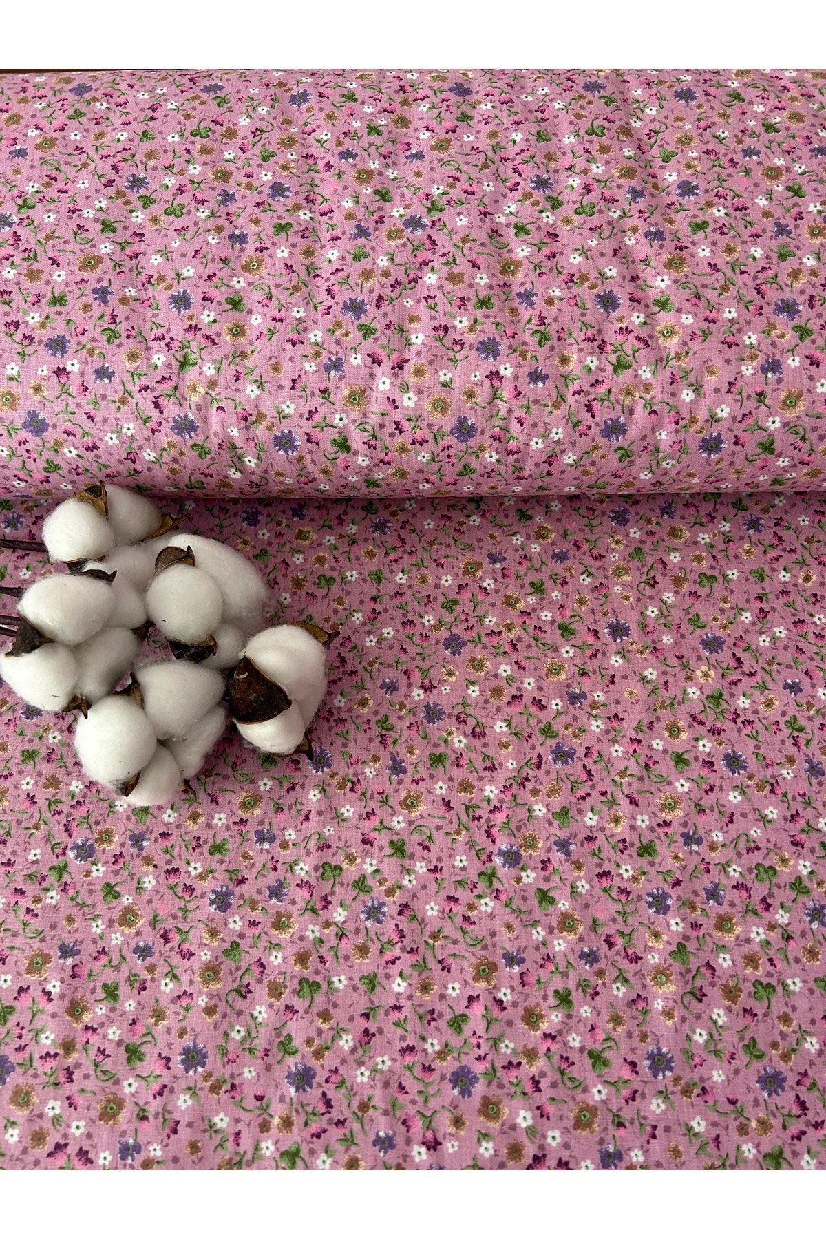 Poplin Çiçek Desen Sofra Bezi, Eteklik Elbiselik %100 Pamuklu Kumaş 100 x 170cm
