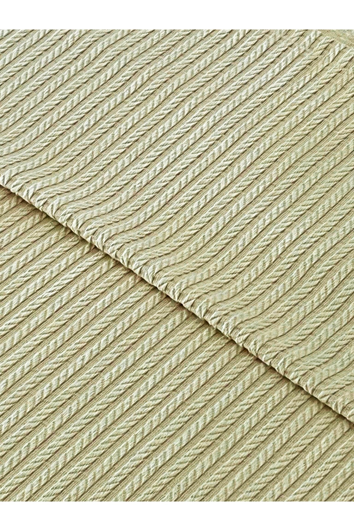 Saç Örgü Modelli TEK Kişilik Pamuklu Pike - Yatak Örtüsü 160 x 220 cm