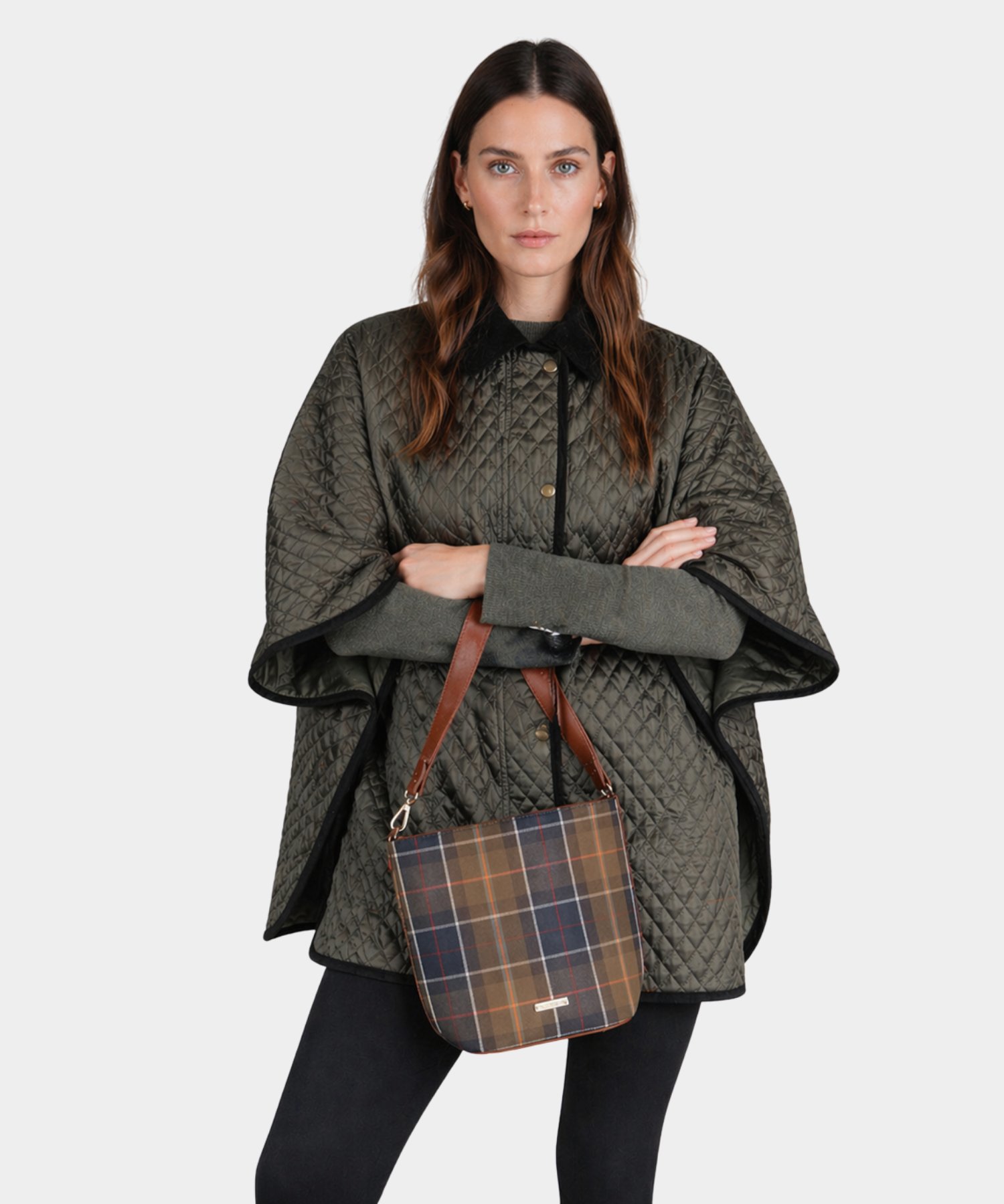 Barbour Cedar Tartan Bucket Kol Çantası