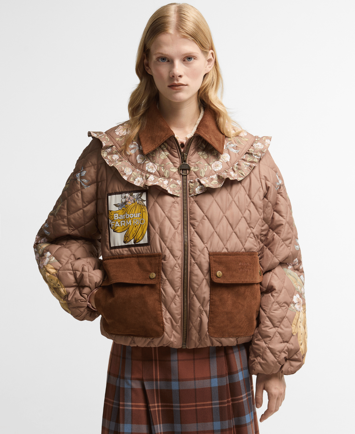 Barbour x Farm Rio Anamaria Kapitone Ceket