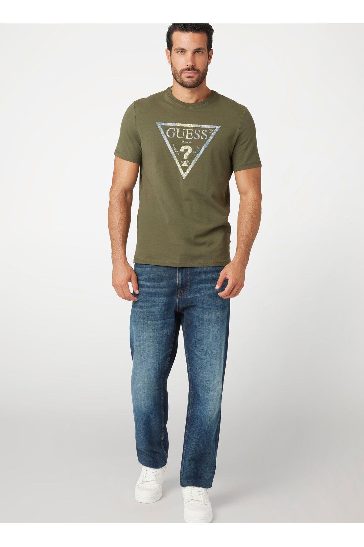 Yeşil Erkek T-Shirt M4BI35J1314G8F6 SS CN MULTICOL TRIA