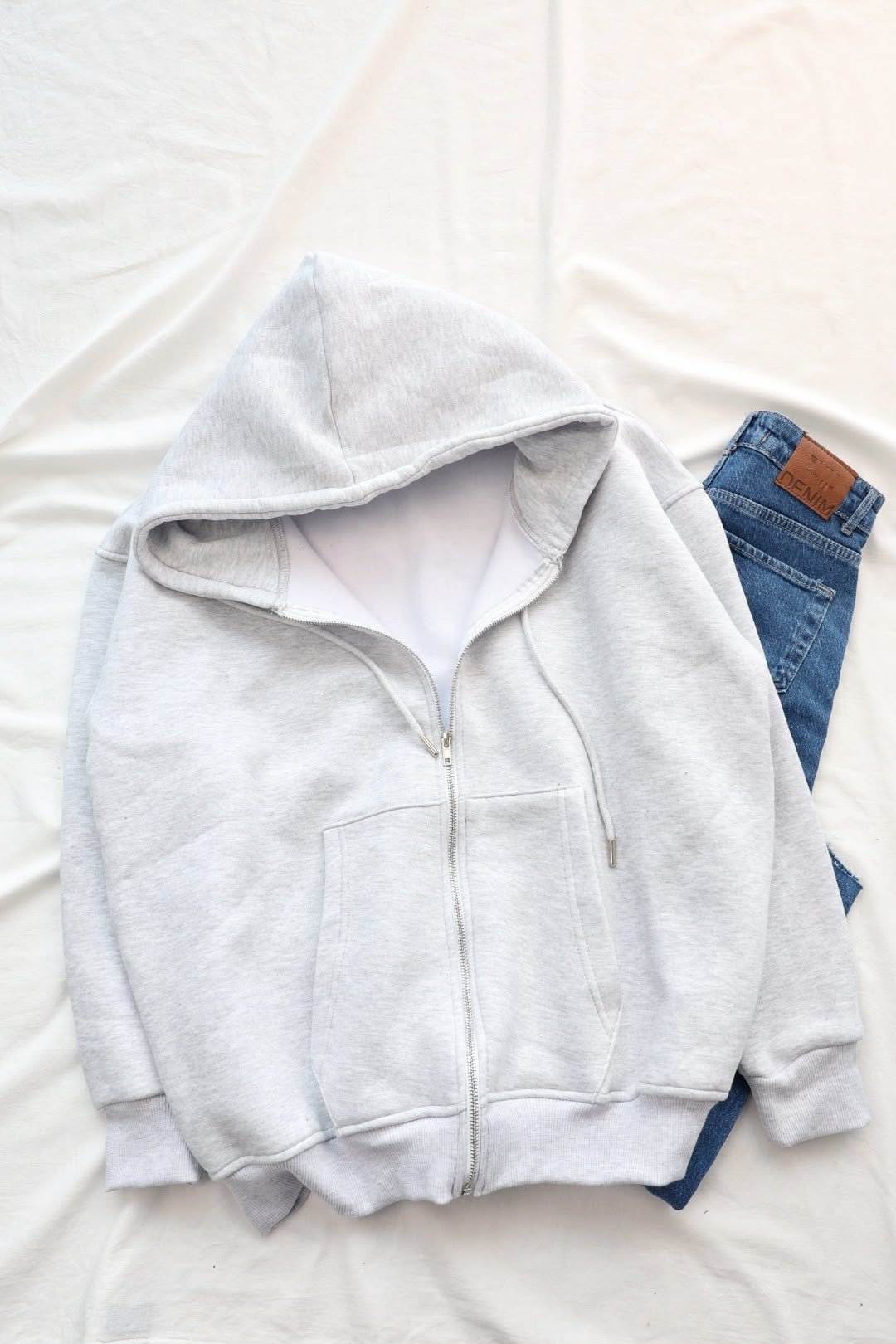 SweatFermuarlı Oversize Sweat