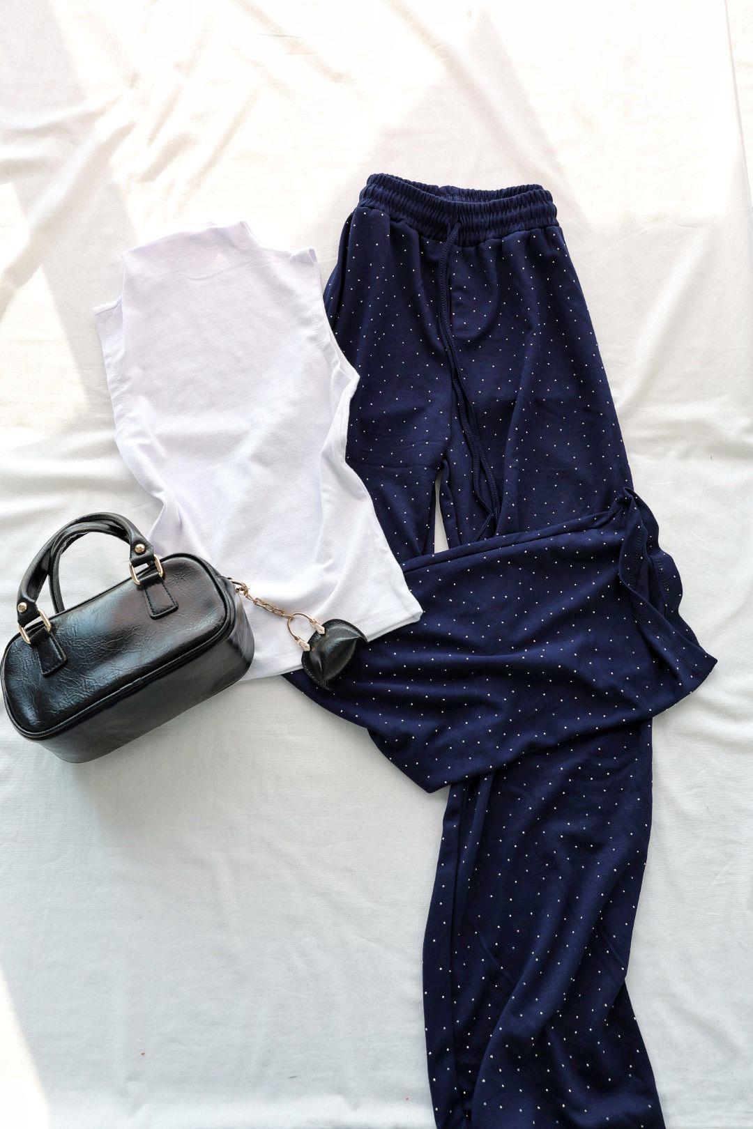 PantolonTaşlı Plazzo Pantolon