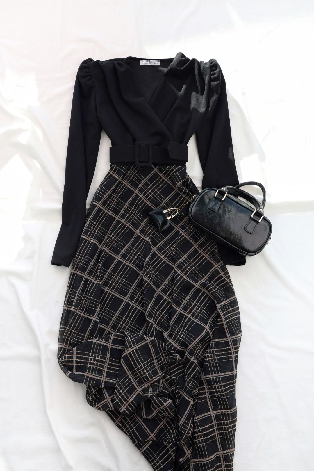 ElbiseEteği Şifon Kruvaze Elbise