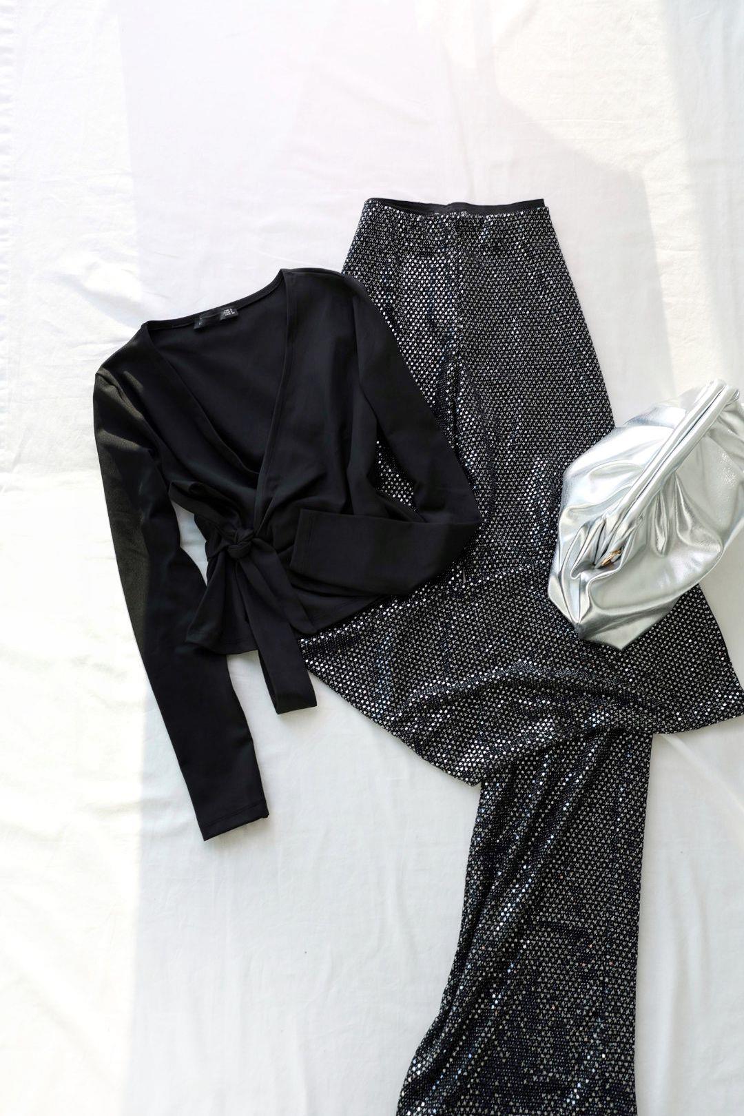 PantolonPayetli Plazzo Pantolon