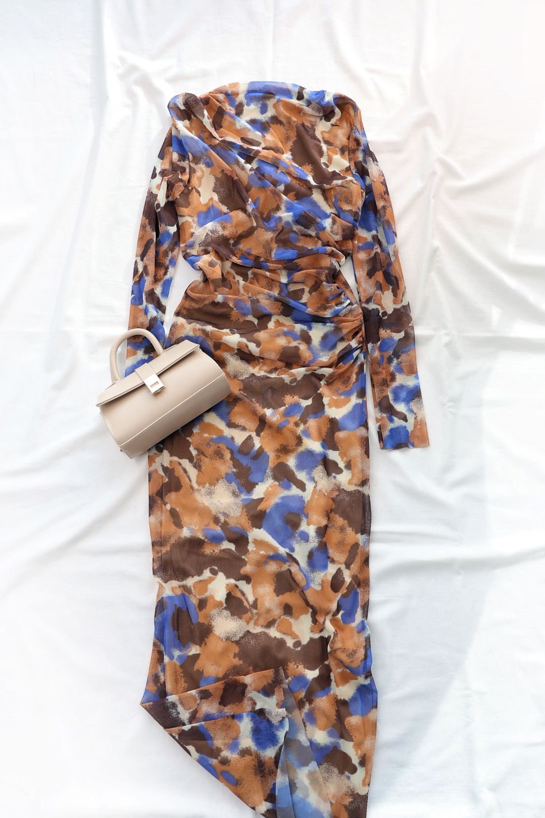 ElbiseBüzgülü Maxi Tül Elbise