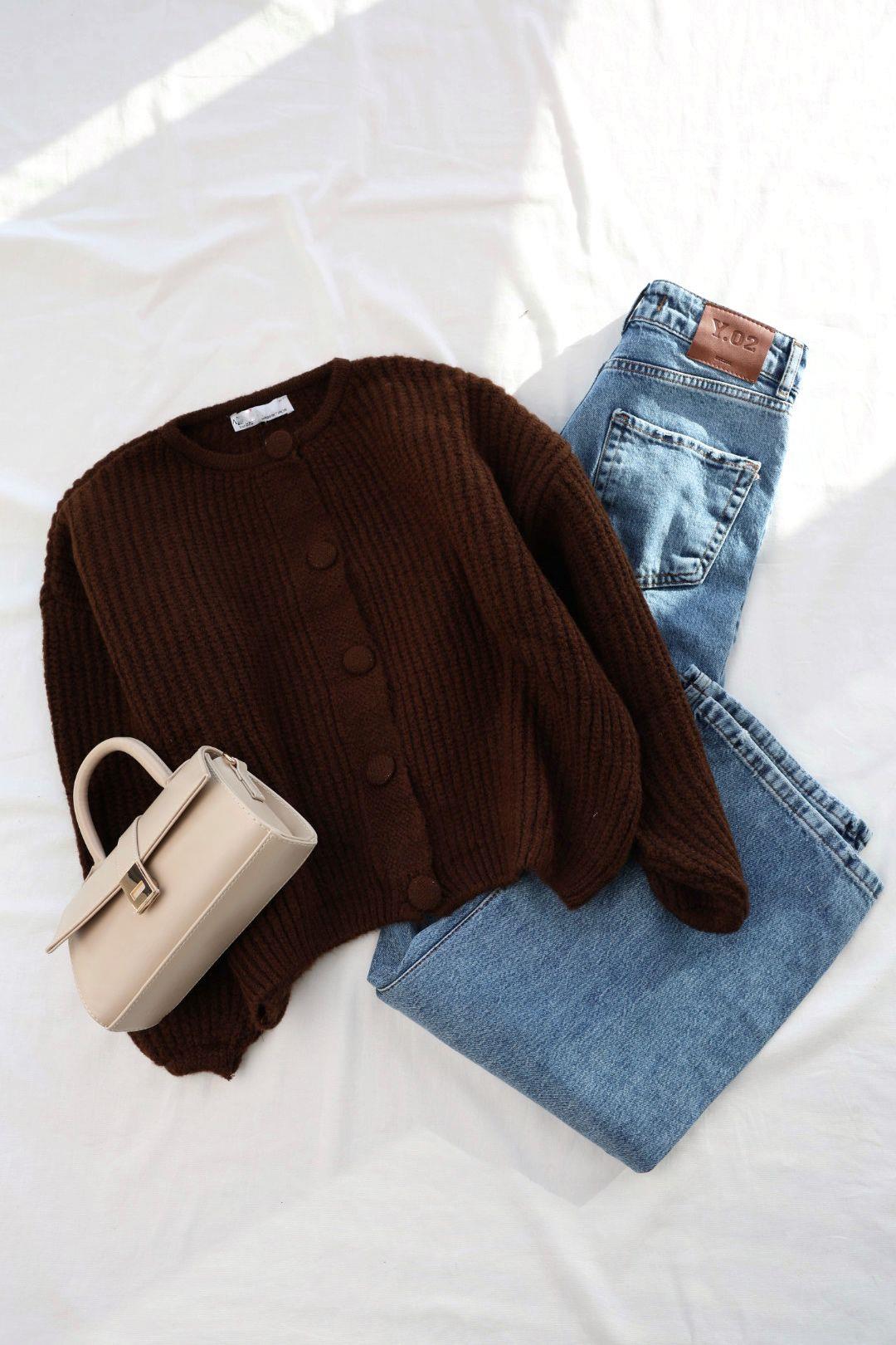 HırkaKaplama Düğmeli Selanik Hırka