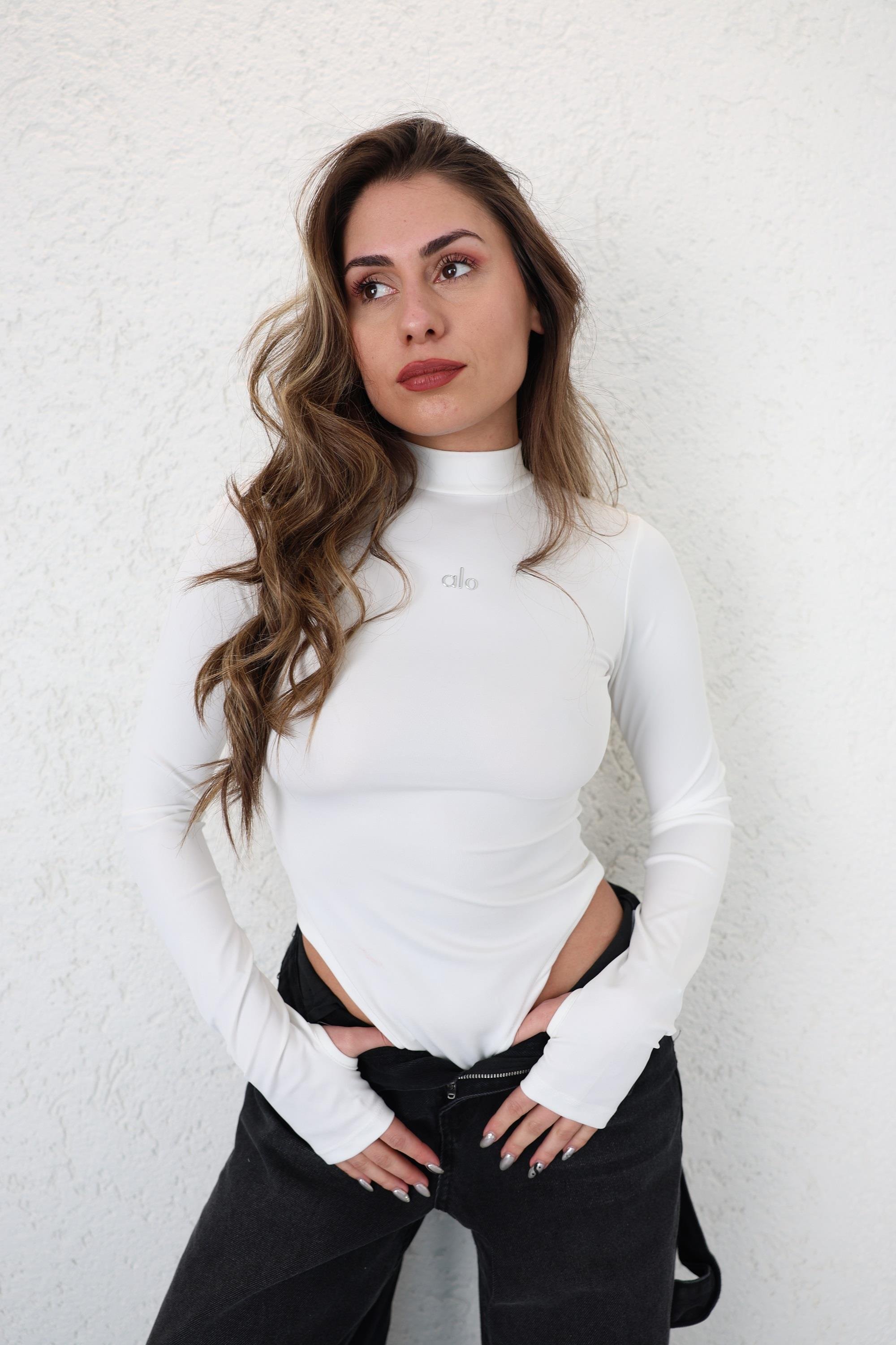 BodysuitParmak Geçmeli Dik Yaka Alo Zıbın