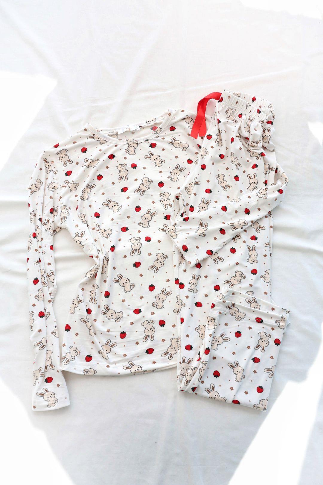 Pijama TakımBisiklet Yaka Desenli Penye Uzun Kol Pijama Takım