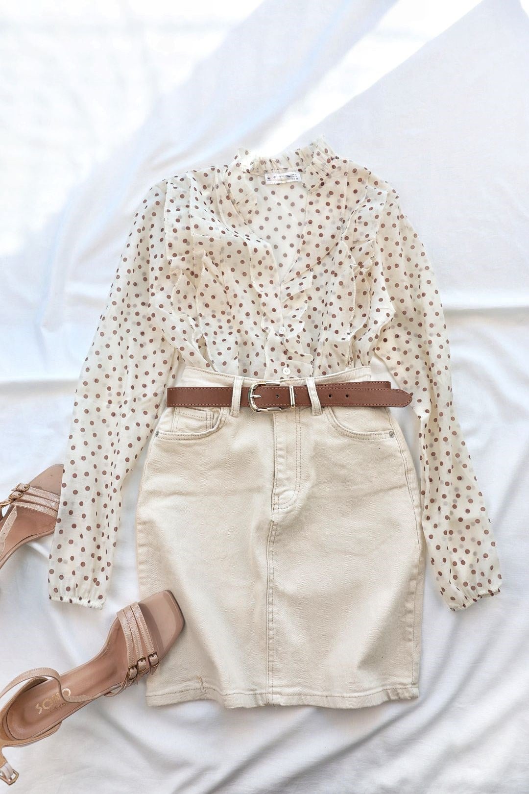 EtekDeri Kemerli Denim Etek