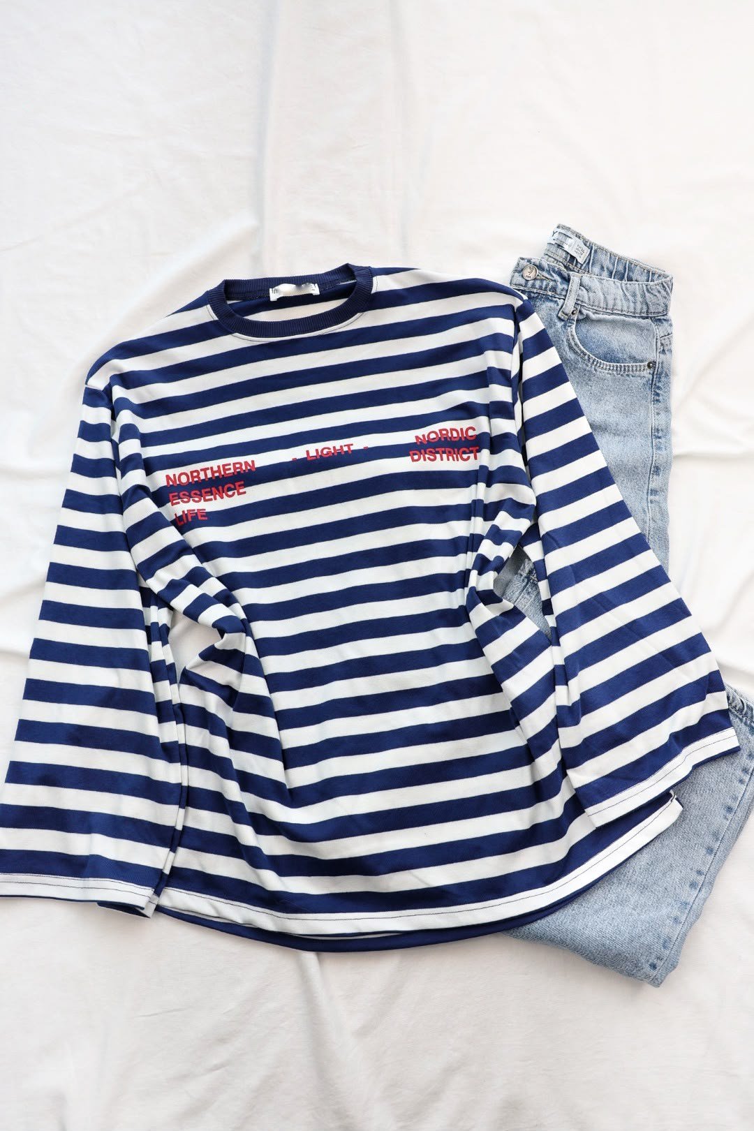 SweatLight Baskı Çizgili Sweaters