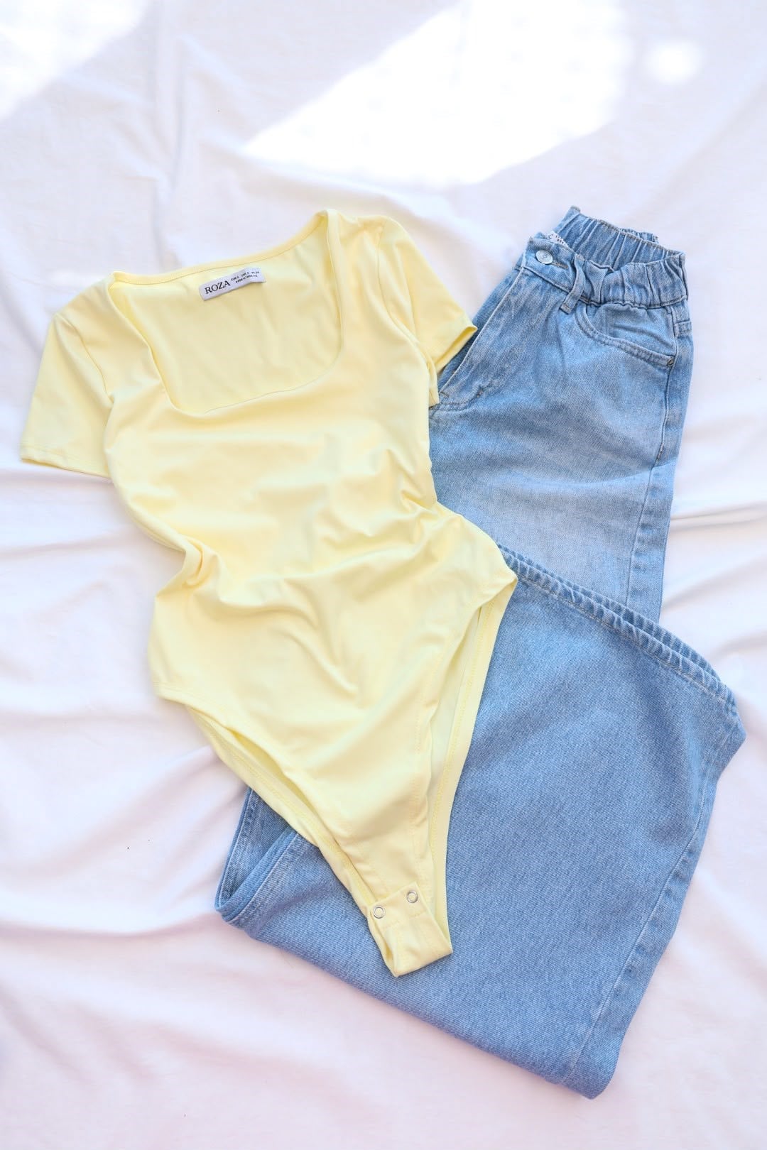 BodysuitKare Yaka Kısa Kol Bodysuit