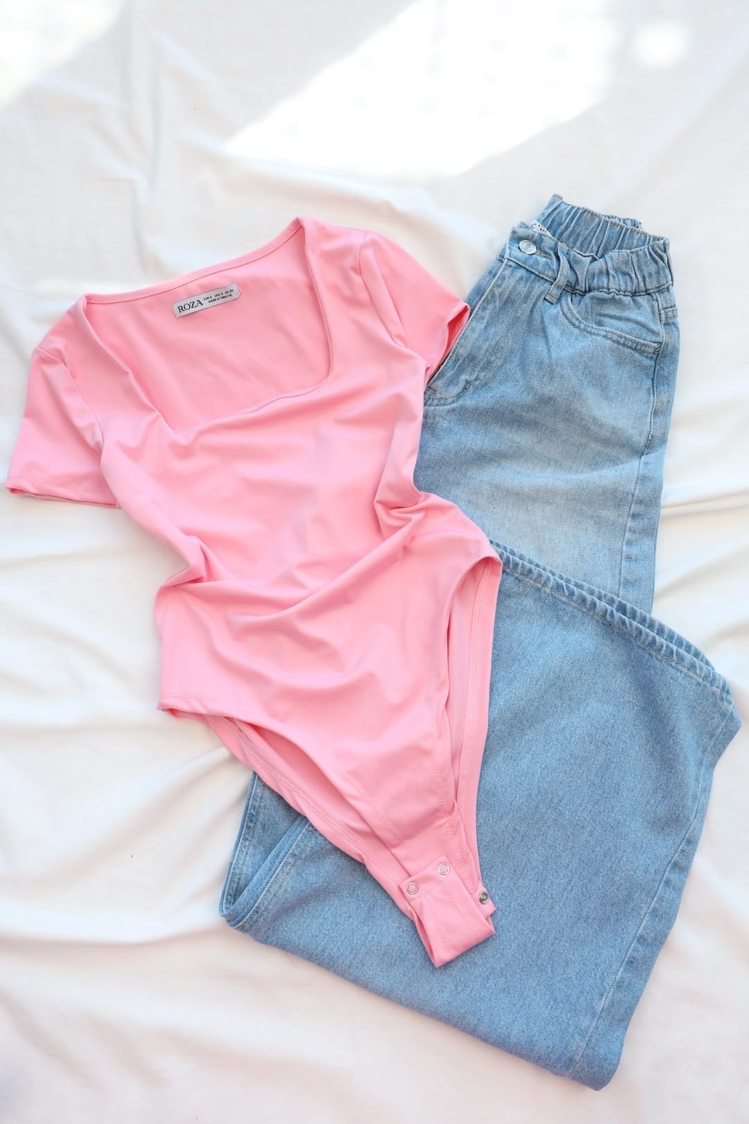 BodysuitKare Yaka Kısa Kol Bodysuit
