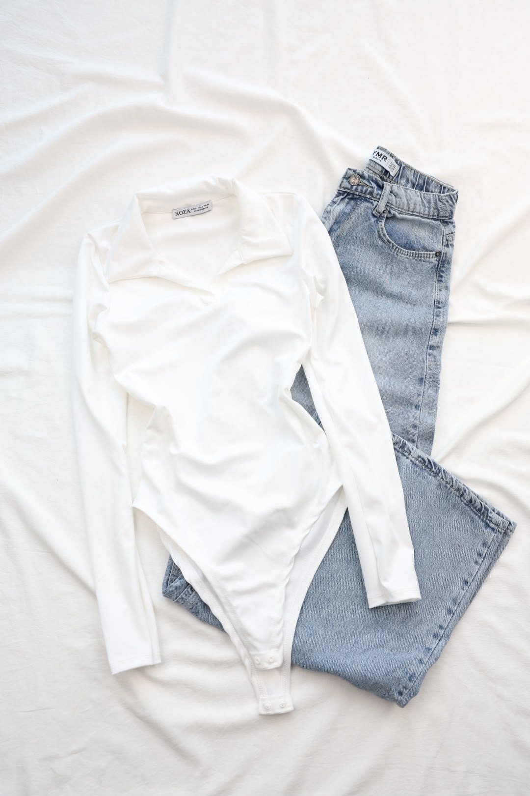 BodysuitPolo Yaka Uzun Kol Bodysuit