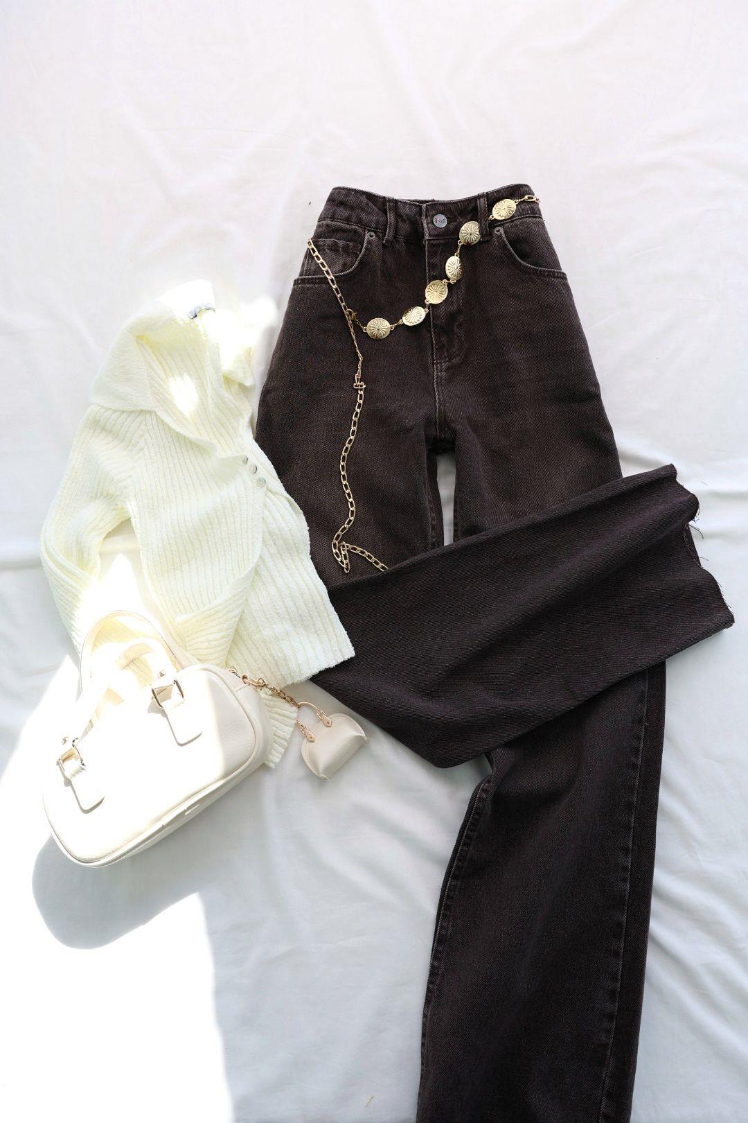 Jean/KotKesik Paça Yüksek Bel Jean