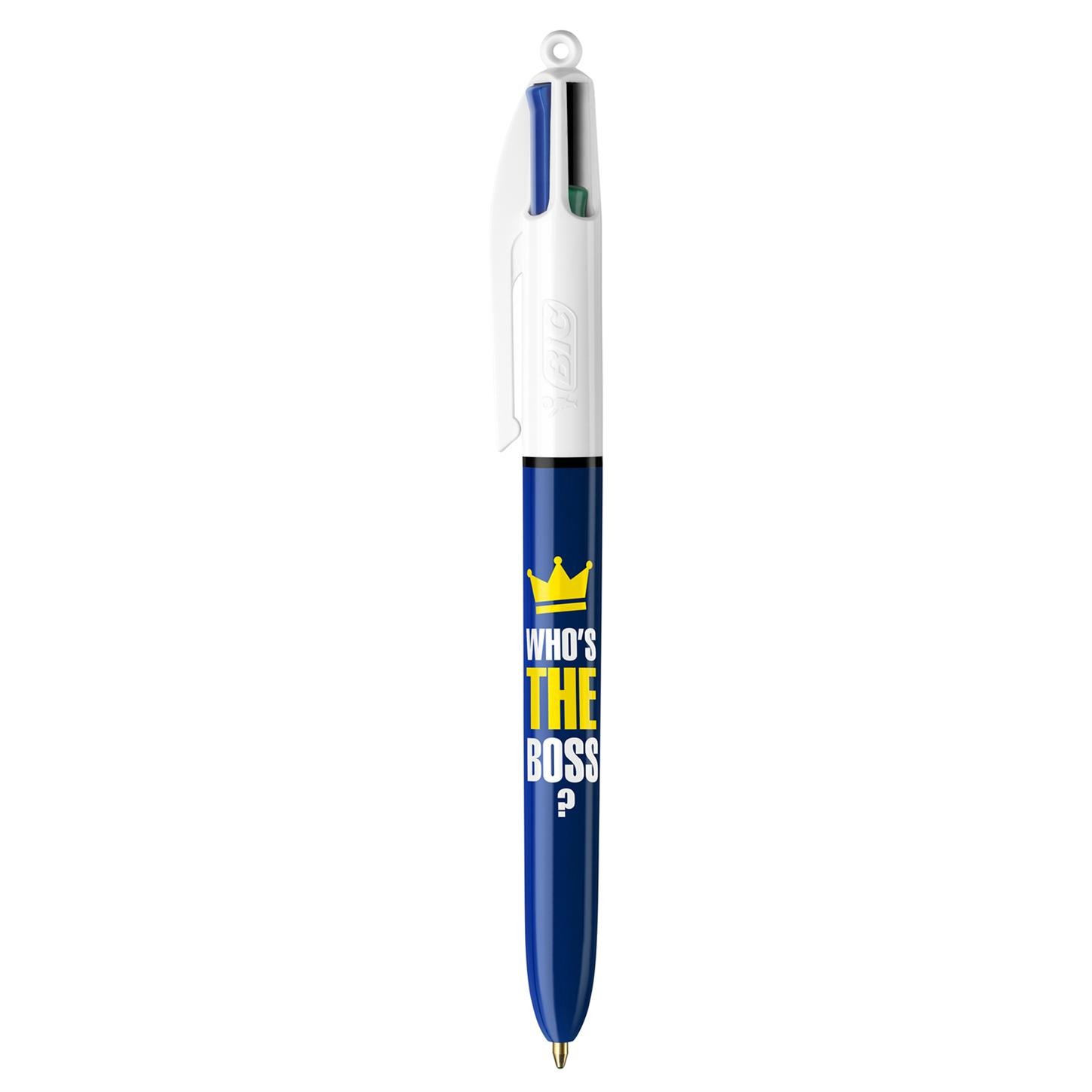 Bic 4 Colours Message Tükenmez Kalem, Mekanizmalı 4 Renkli, Lacivert Gövde