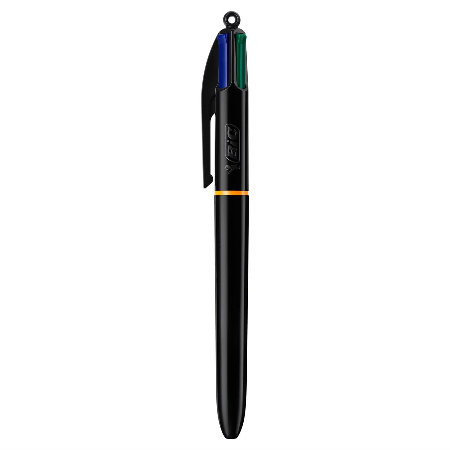 Bic 4 Colours Pro Tükenmez Kalem, Mekanizmalı 4 Renkli, Siyah Gövde