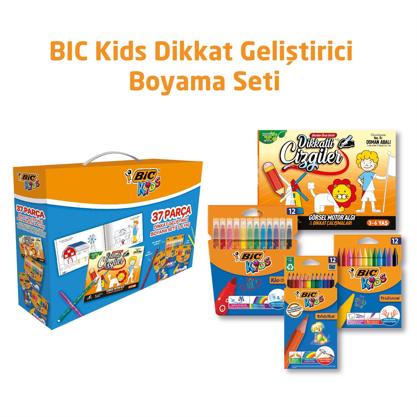 Bic Kıds Dikkat Geliştirici Boyama Seti, 37 Parça