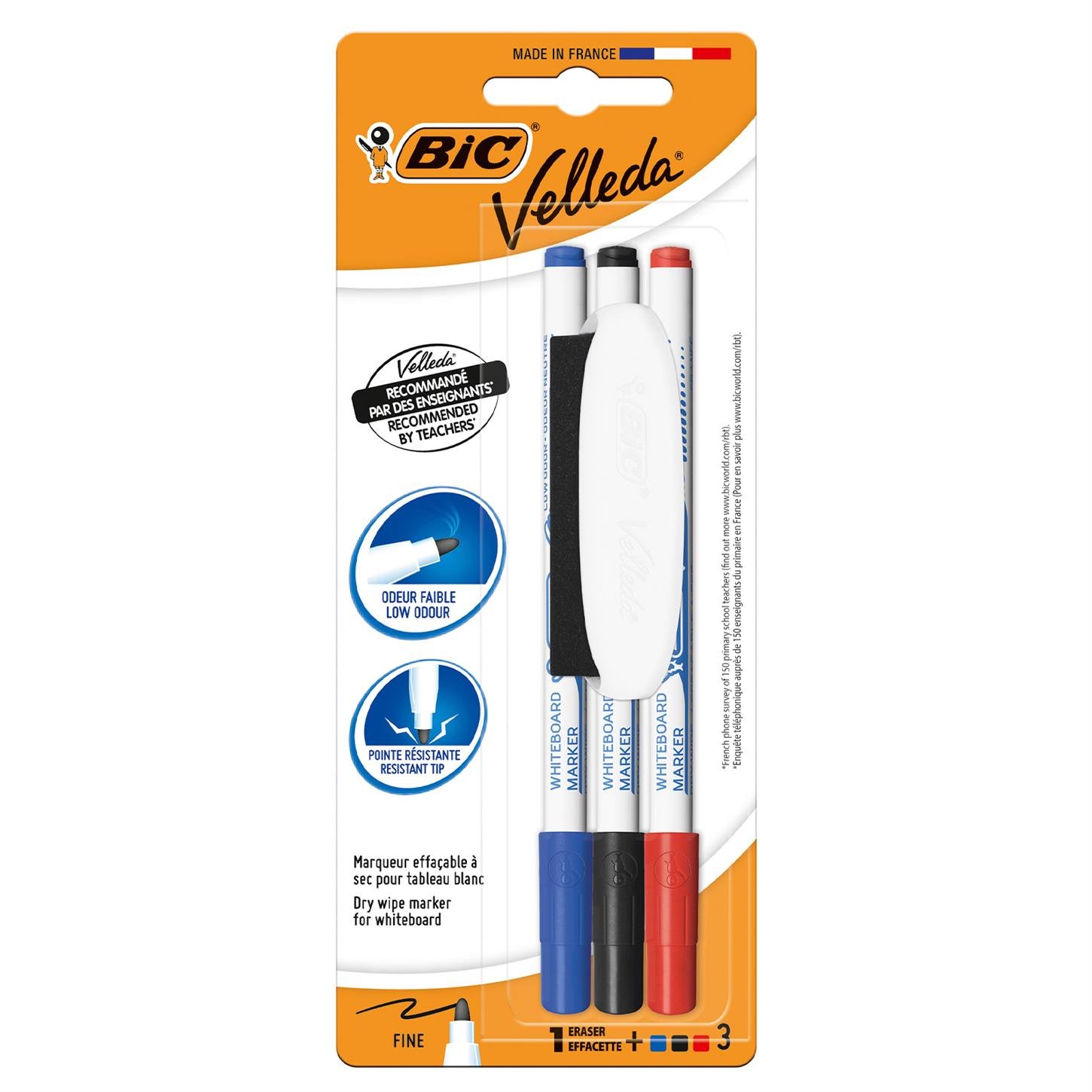 Bic Vellada 1721 Çocuk Tahta Kalemi,  3'lü Set +  silgi