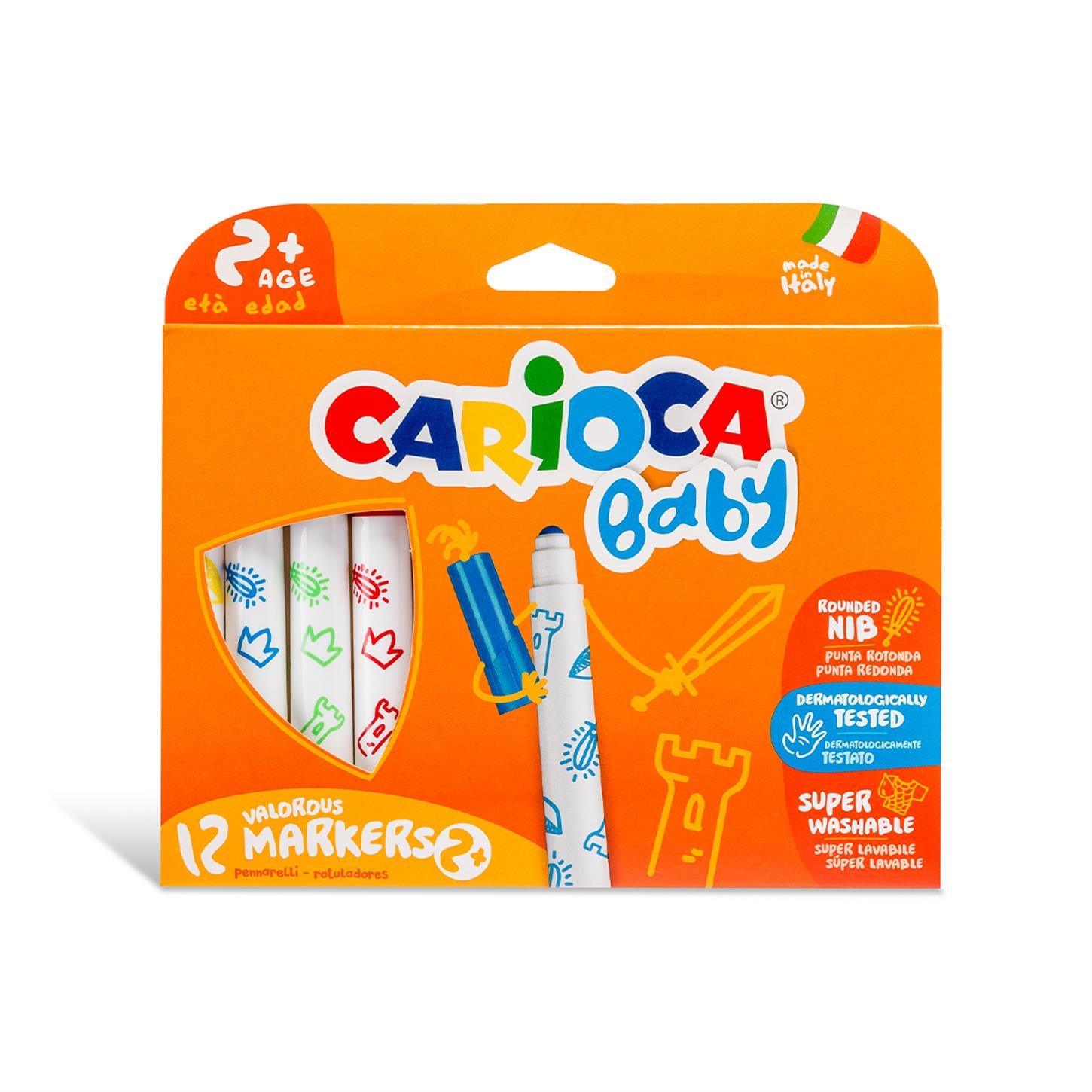 Carioca Jumbo Bebek Süper Yıkanabilir Keçeli Boya Kalemi 12li +2 Yaş