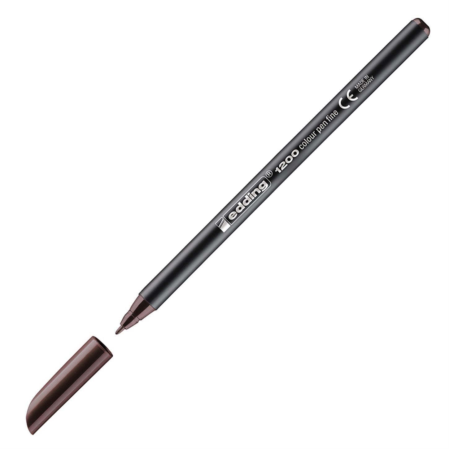 Edding 1200 İnce Uçlu Keçeli Kalem Yuvarlak Uç 1 mm Koyu Kahverengi