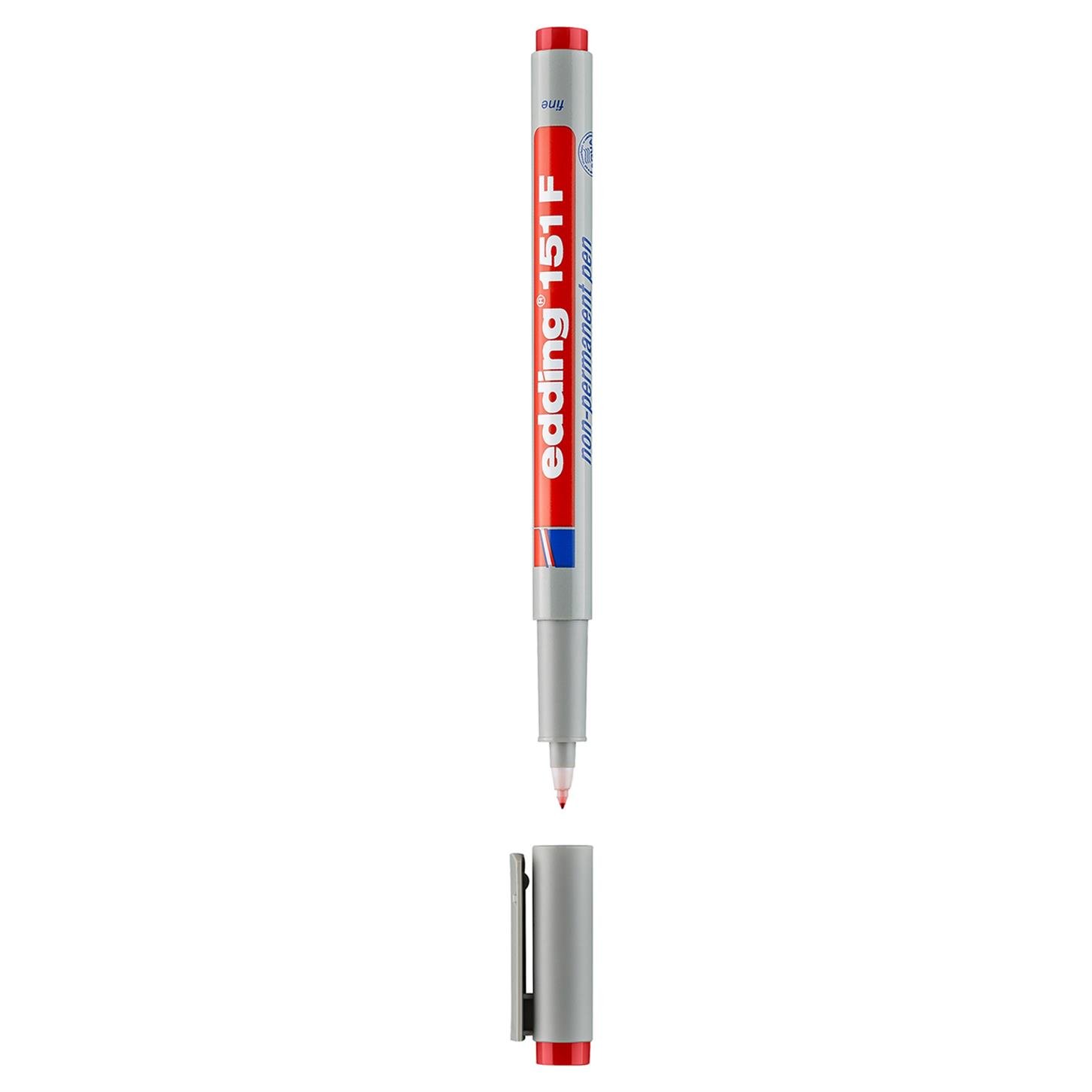 Edding 151 F Çok Amaçlı Asetat Kalemi - Silinebilir,  Kırmızı