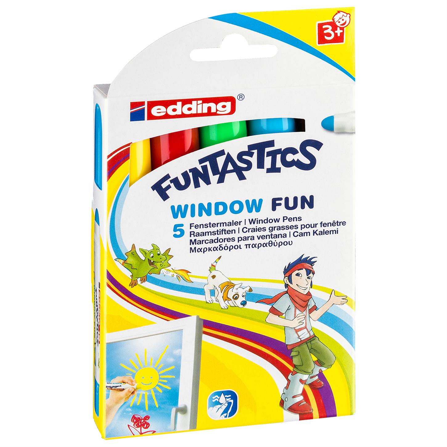 Edding 16 Funtastıcs Wındow Fun Çocuklar İçin Cam Kalemi 5li Set Karışık