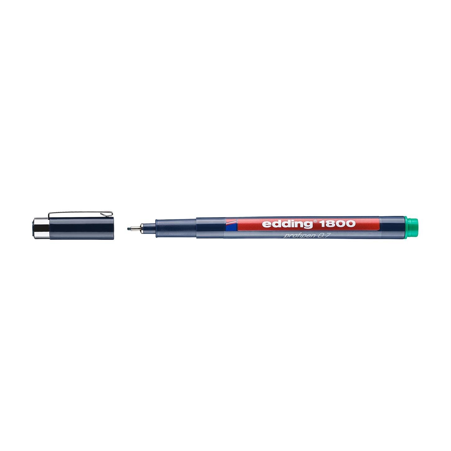 Edding 1800 Teknik Çizim Kalemi Plastik Uç 0.7 mm  Yeşil