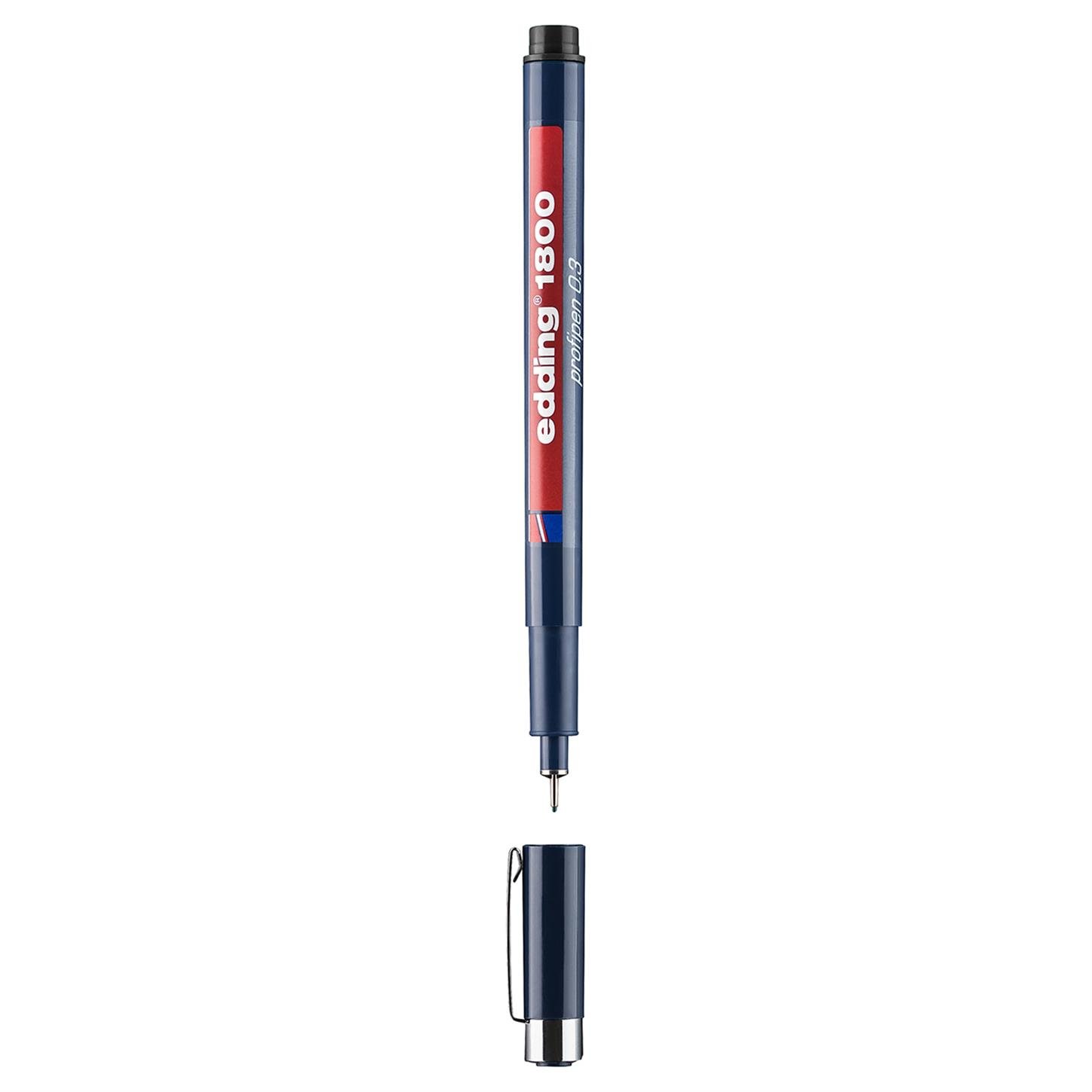 Edding 1800 Teknik Çizim Kalemi Plastik Uç 0.3 mm  Siyah