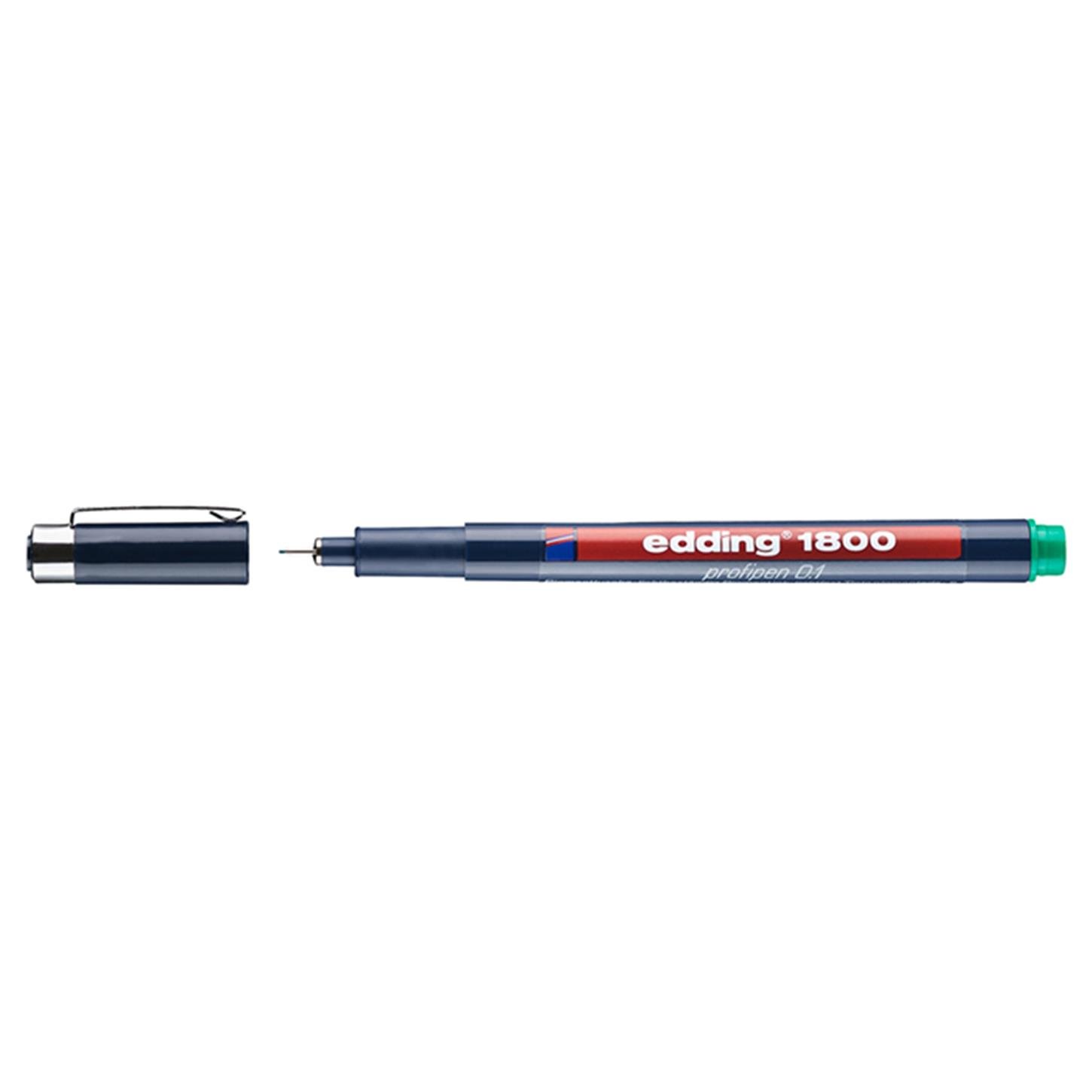 Edding 1800 Teknik Çizim Kalemi Plastik Uç 0.1 mm  Yeşil