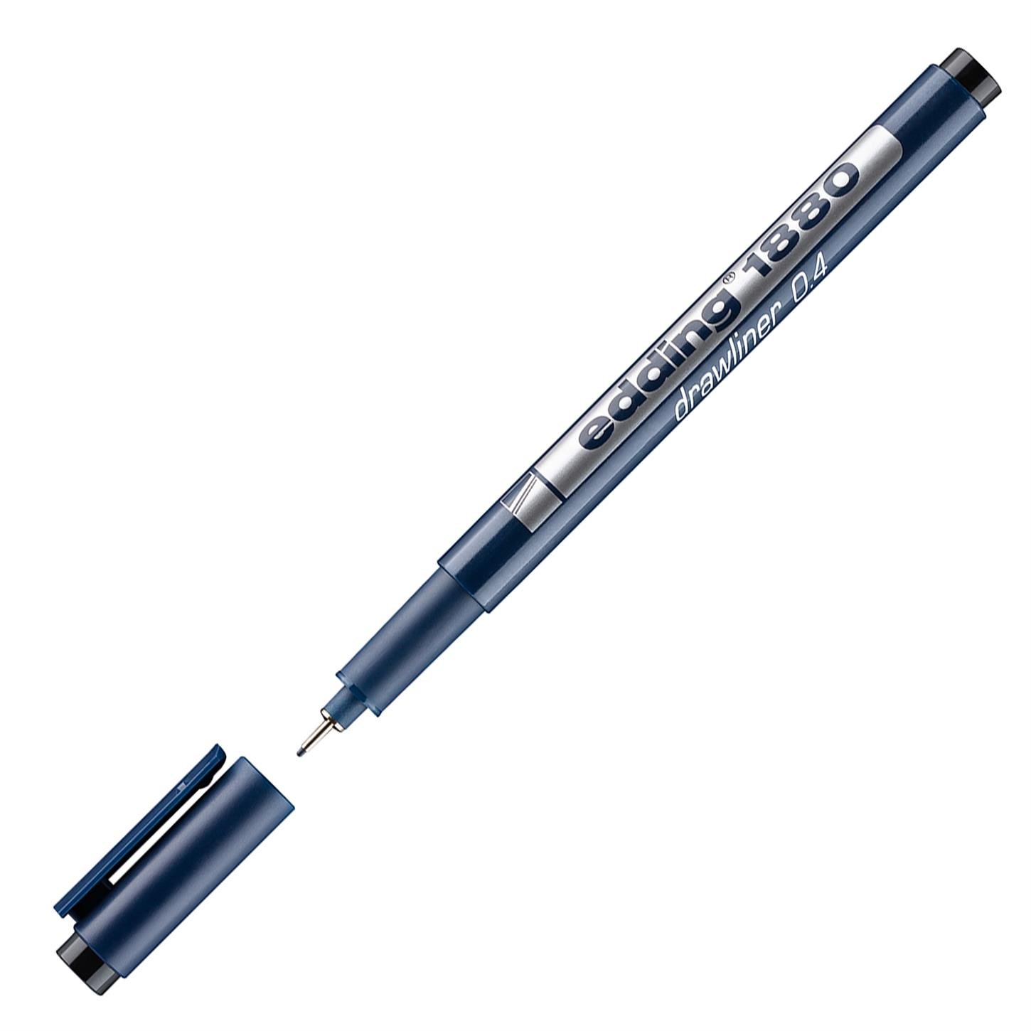 Edding 1880 Teknik Çizim Kalemi Plastik Uç 0.4 mm  Siyah