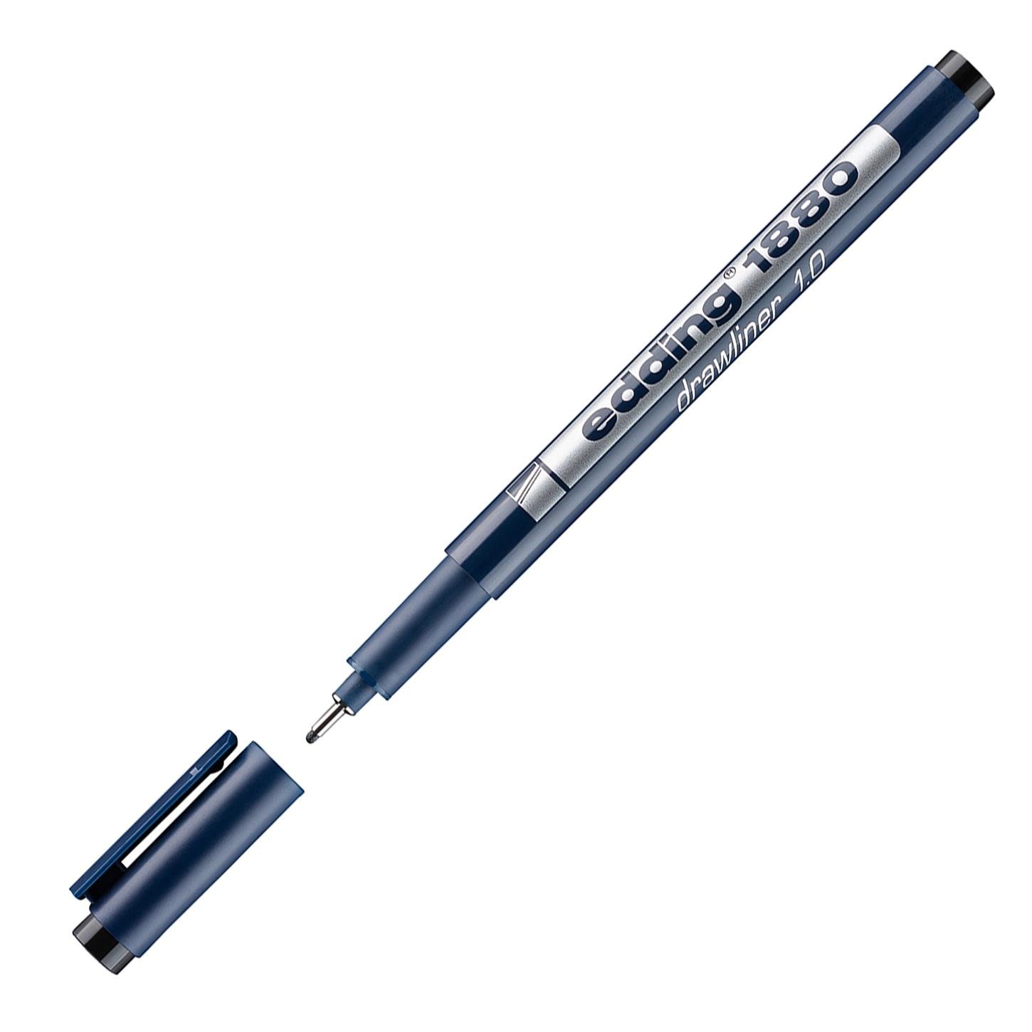Edding 1880 Teknik Çizim Kalemi Plastik Uç 1 mm Si yah