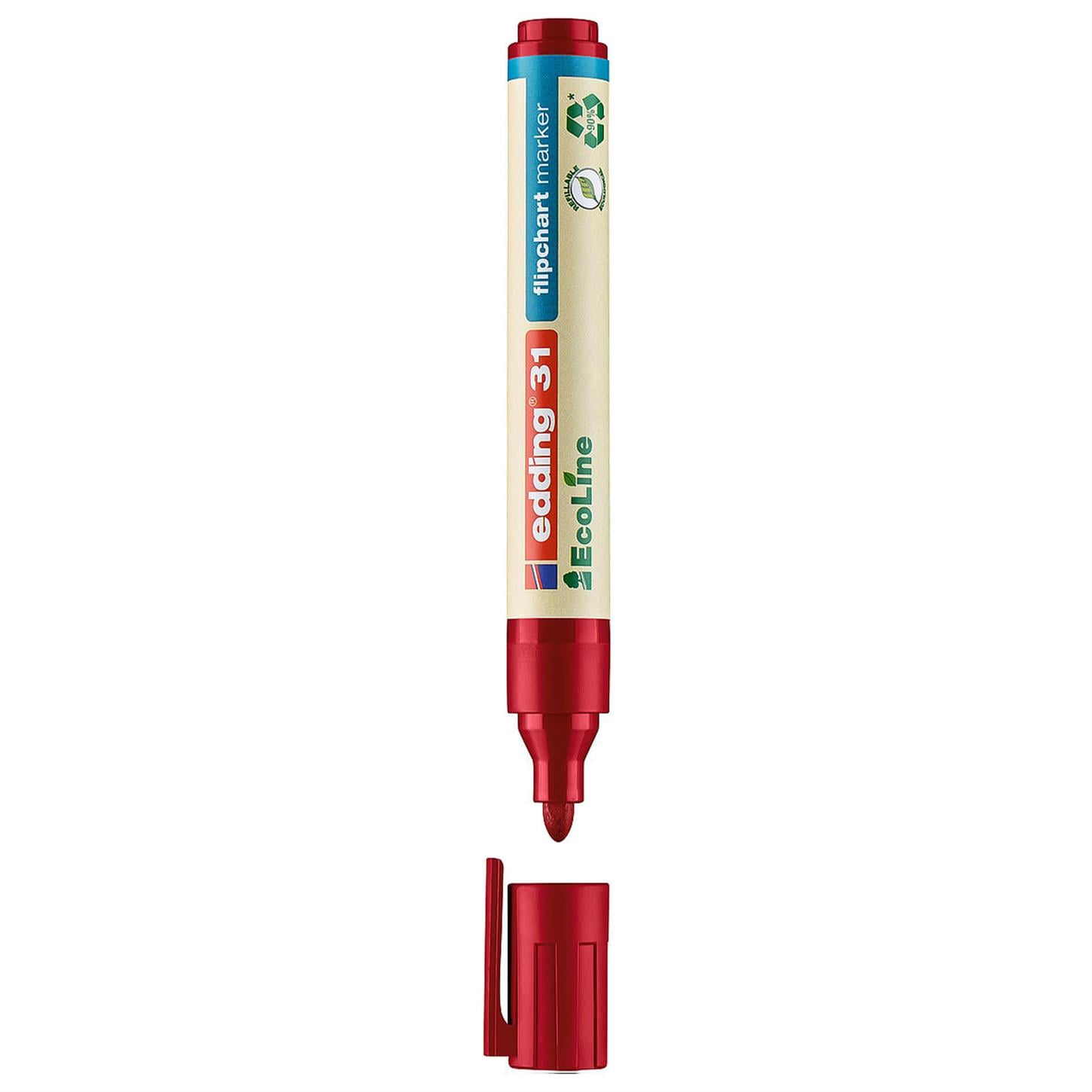 Edding 31 Ecoline Flipchart Kalemi Yuvarlak Uç  1.5-3 mm Kırmızı