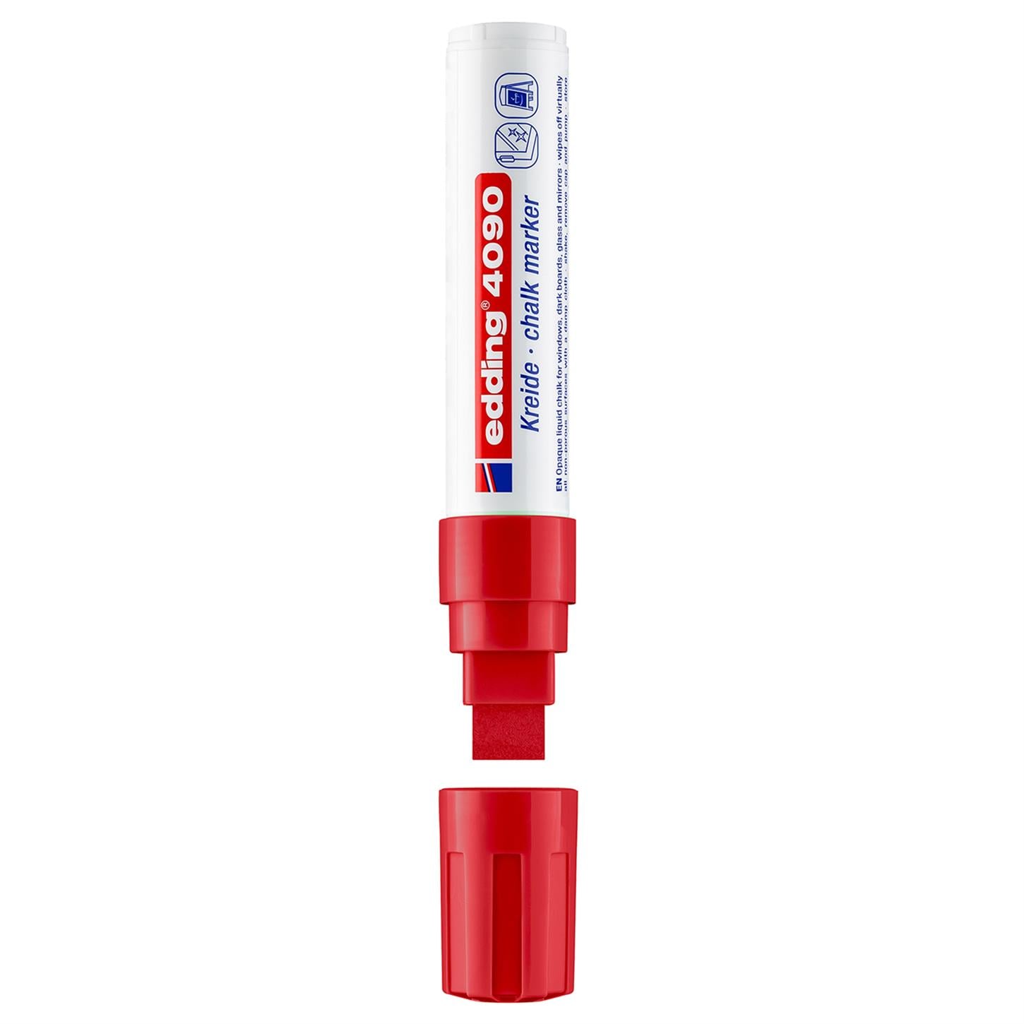 Edding 4090 likit Tebeşir Kalemi Kesik Uç 4-15 mm  Kırmızı