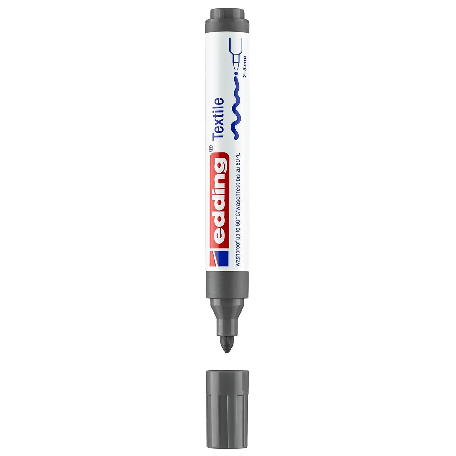 Edding 4500 Tekstil Markörü Yuvarlak Uç 2-3 mm Gri