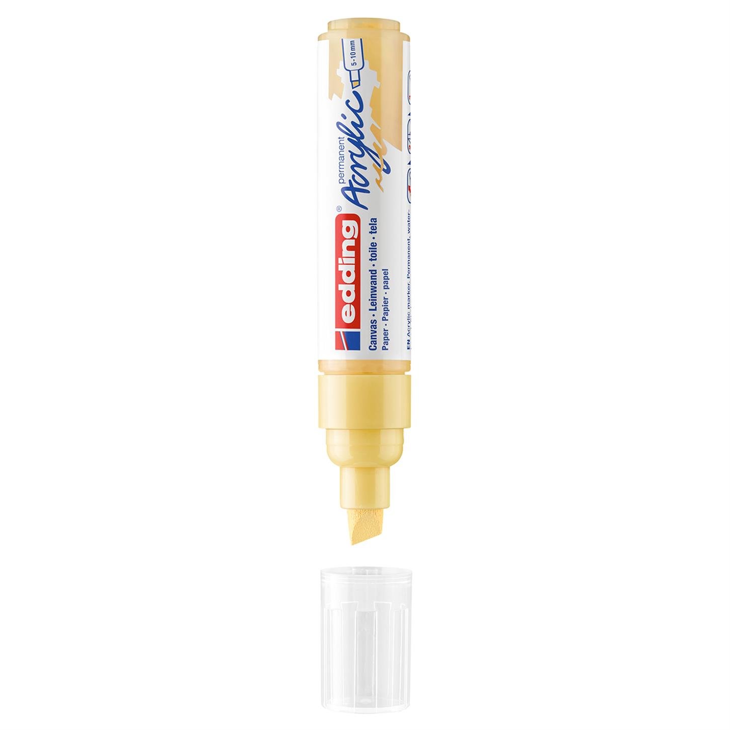 Edding 5000 Kalın Uçlu Akrilik Markör Kesik Uç 5-10 mm Pastel Sarı Mat