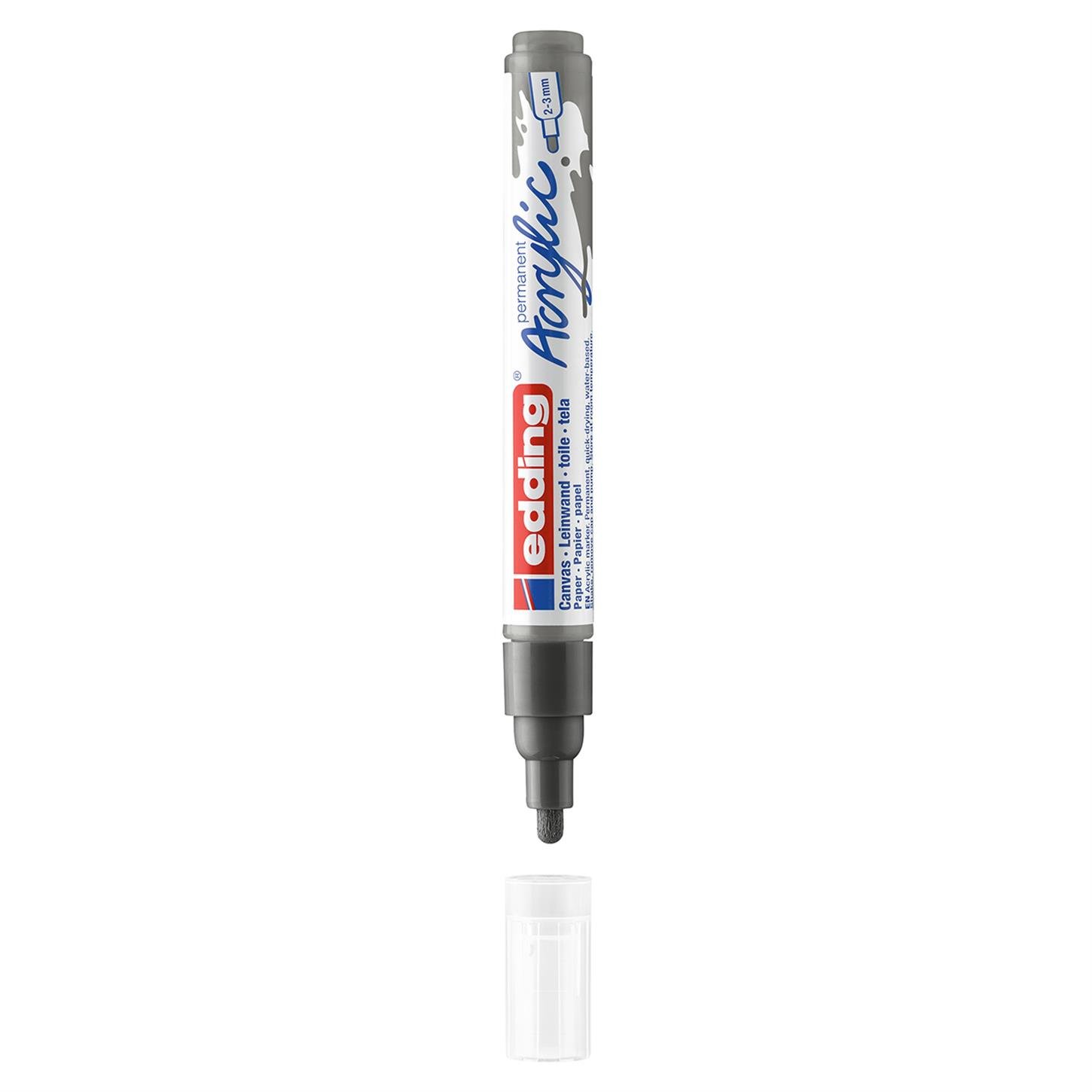 Edding 5100 Orta Uçlu Akrilik Markör Yuvarlak Uç 2-3 mm Antrasit Mat