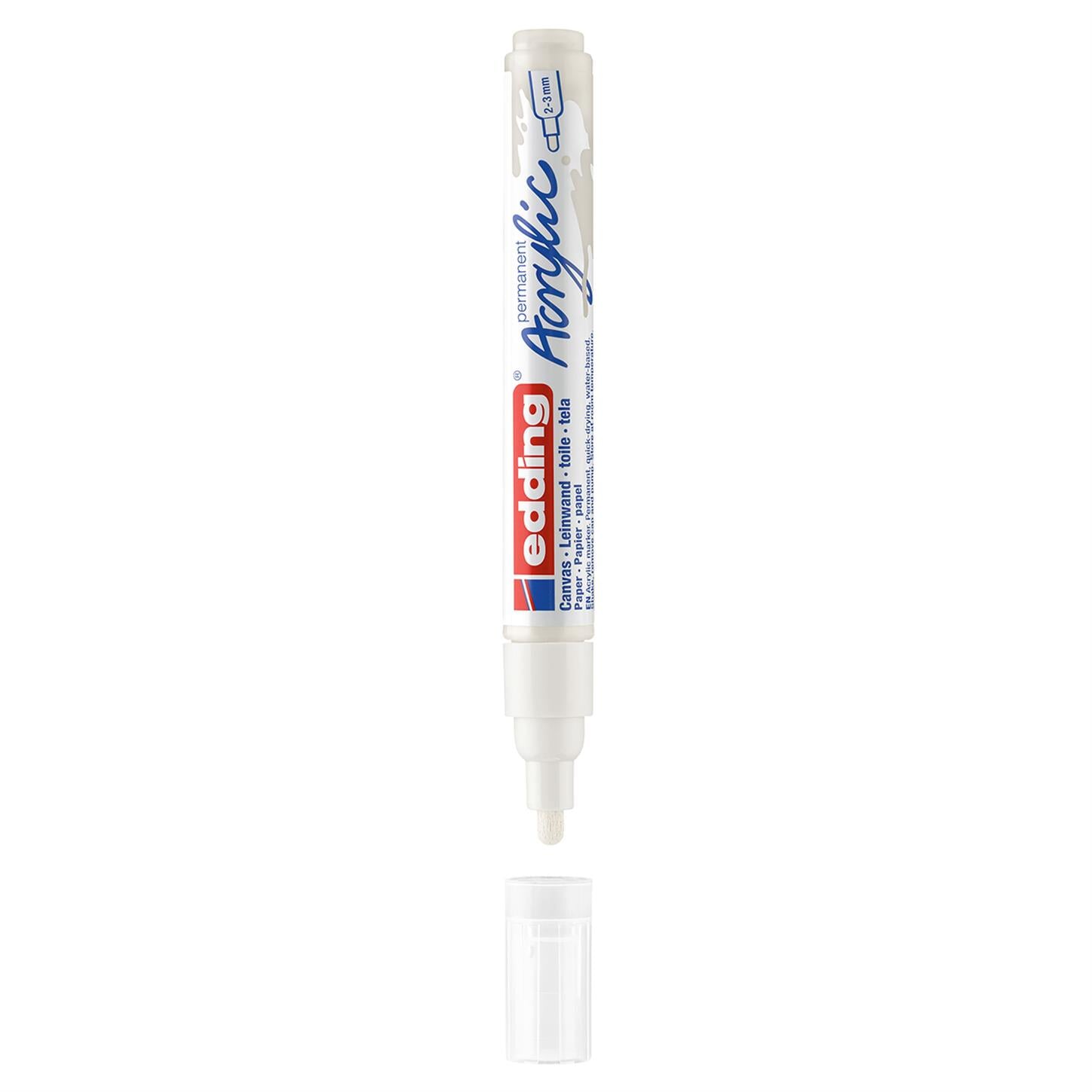 Edding 5100 Orta Uçlu Akrilik Markör Yuvarlak Uç 2-3 mm Trafik Beyaz Mat