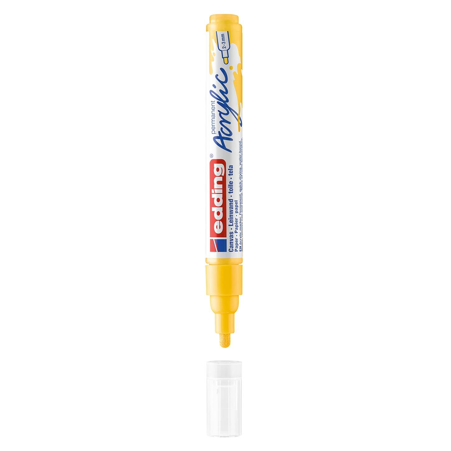 Edding 5100 Orta Uçlu Akrilik Markör Yuvarlak Uç 2-3 mm Trafik Sarı Mat