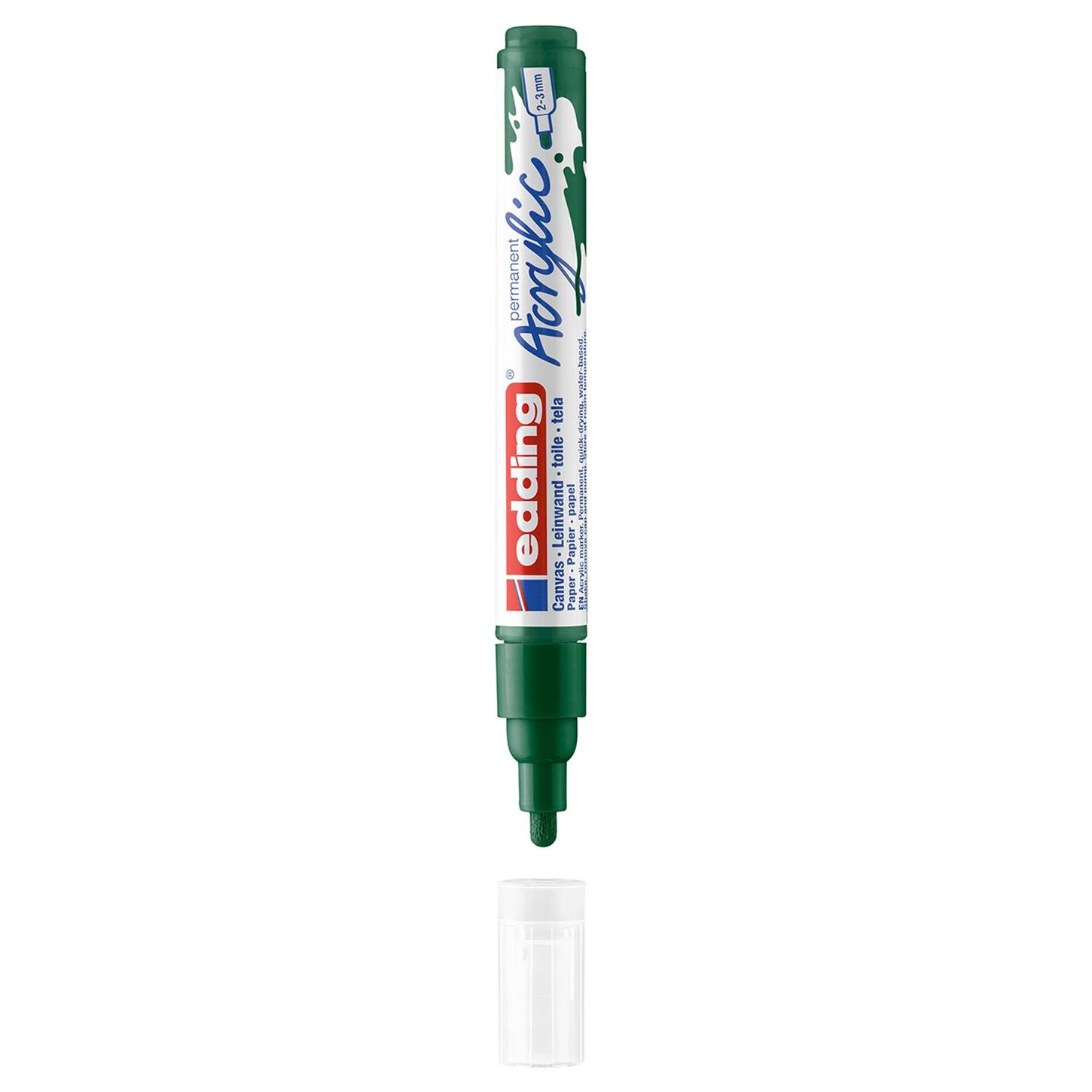 Edding 5100 Orta Uçlu Akrilik Markör Yuvarlak Uç 2-3 mm Yosun Yeşili Mat