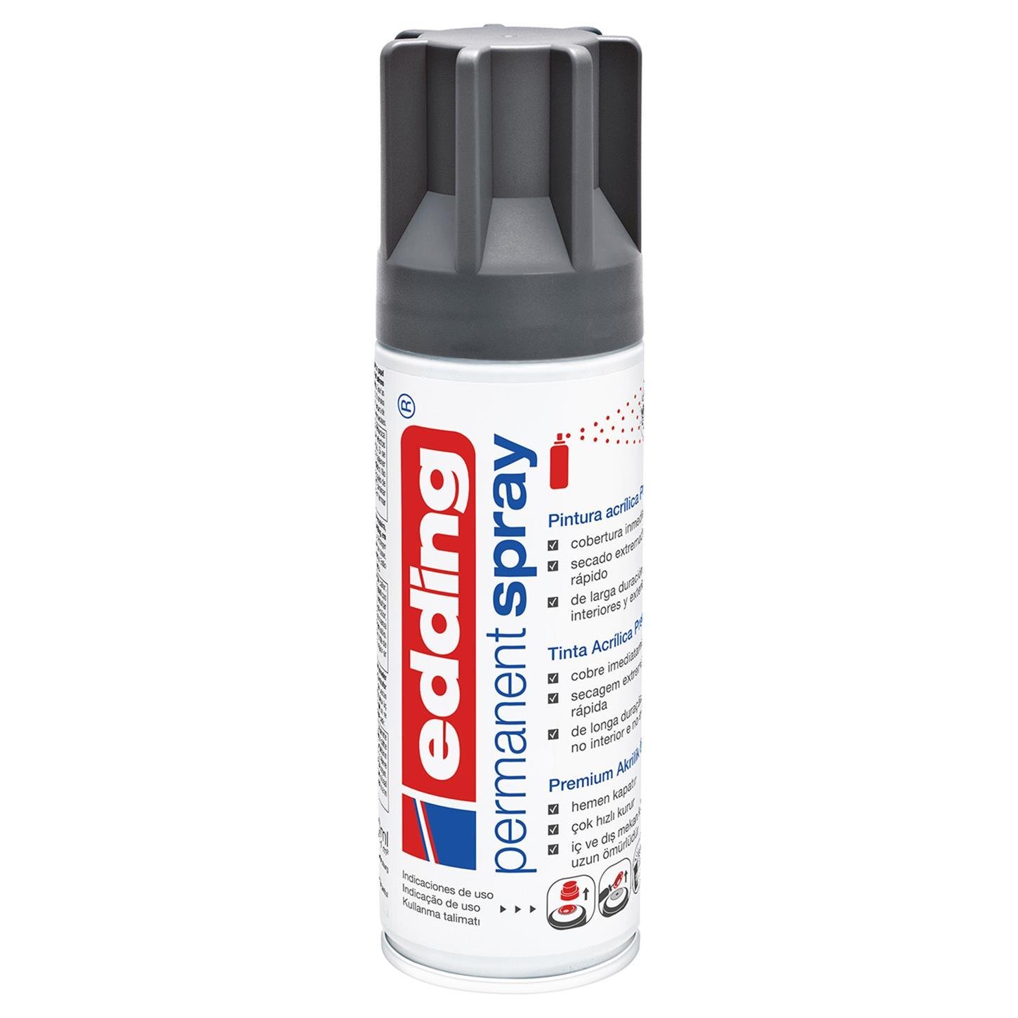 Edding 5200 Permanent Sprey Premium Akrilik Boya (200 ml) Antrasit Mat