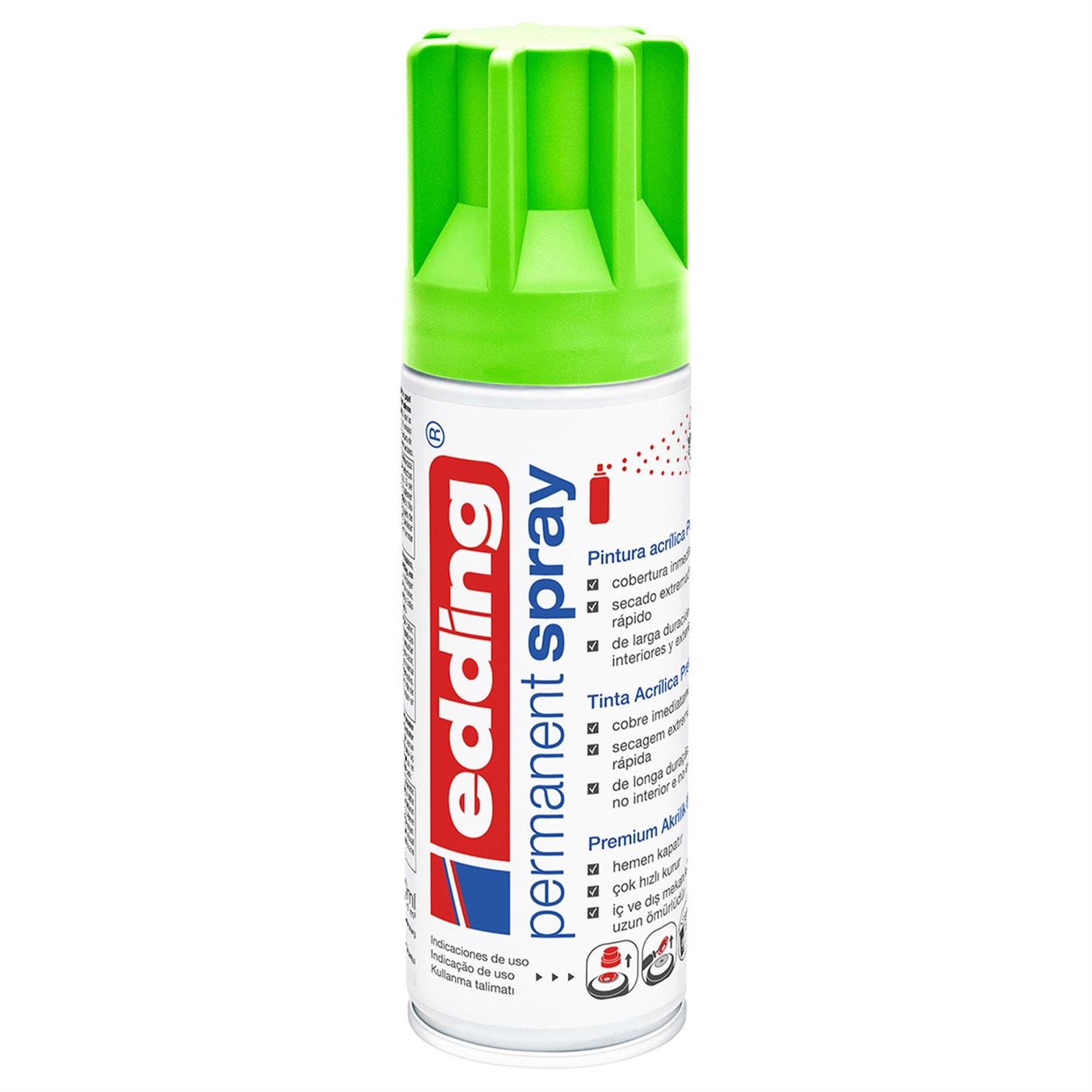 Edding 5200 Permanent Sprey Premium Akrilik Boya (200 ml) Neon Yeşil