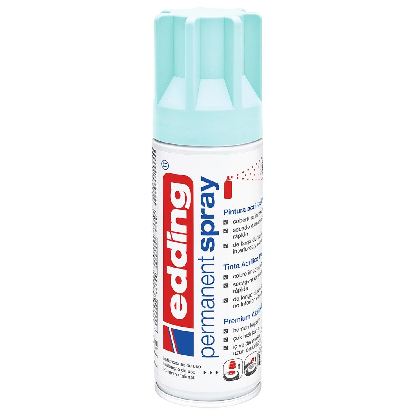 Edding 5200 Permanent Sprey Premium Akrilik Boya (200 ml) Pastel Mavi Mat