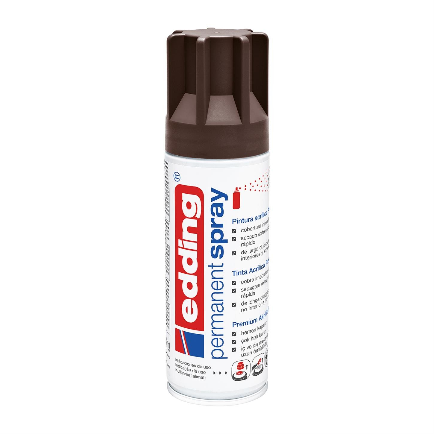 Edding 5200 Permanent Sprey Premium Akrilik Boya (200 ml) Çikolata Mat