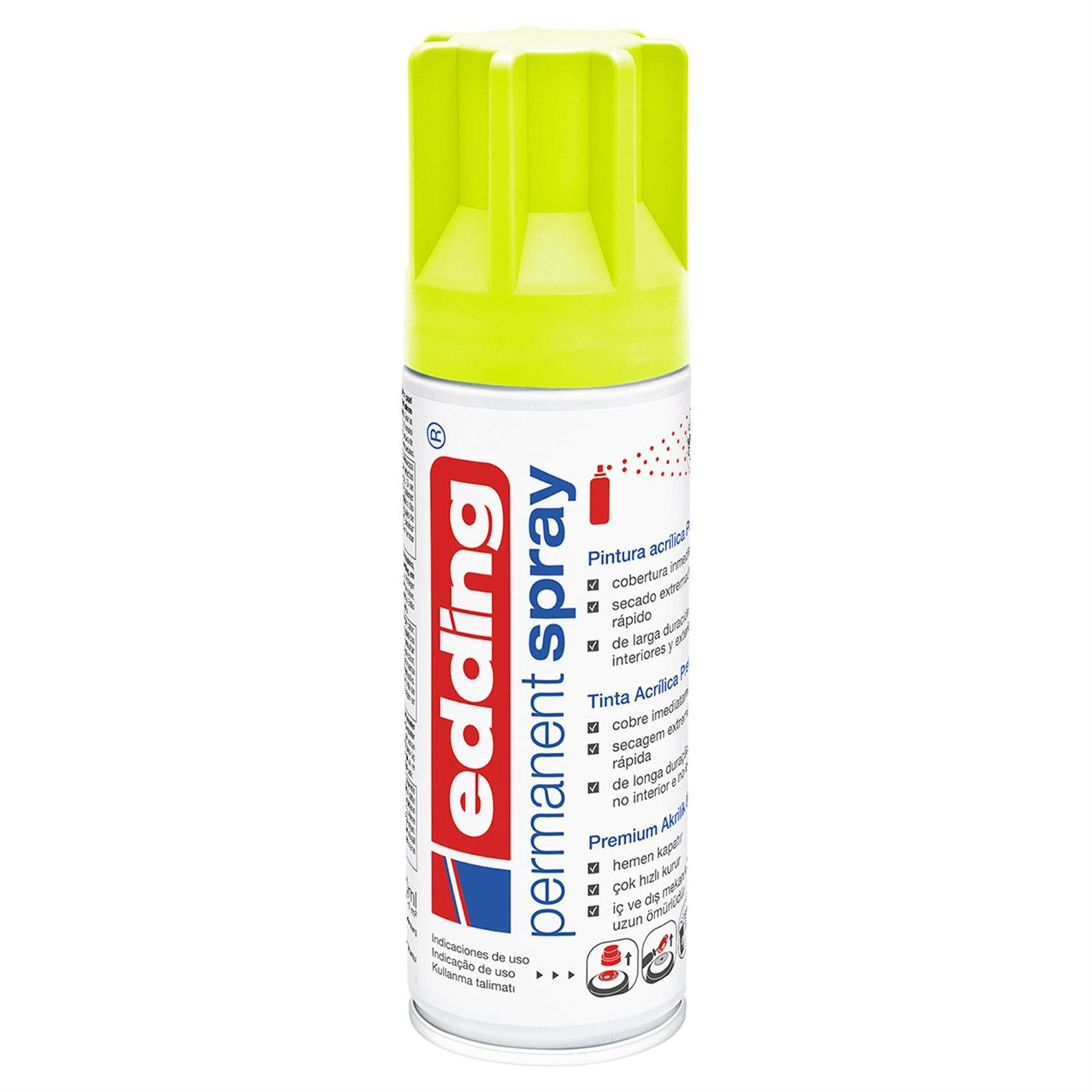 Edding 5200 Permanent Sprey Premium Akrilik Boya (200 ml) Neon Sarı