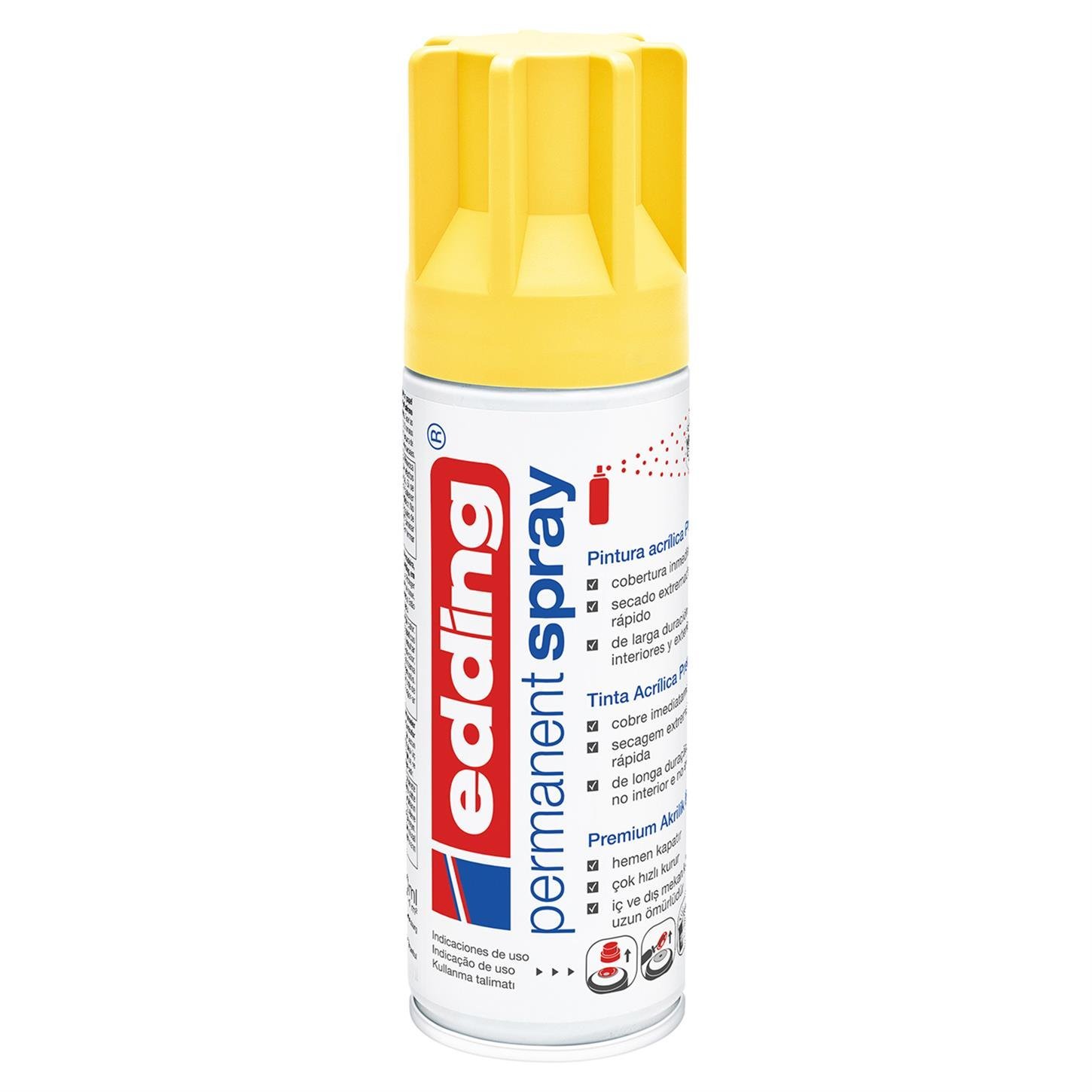 Edding 5200 Permanent Sprey Premium Akrilik Boya (200 ml) Trafik Sarı Mat